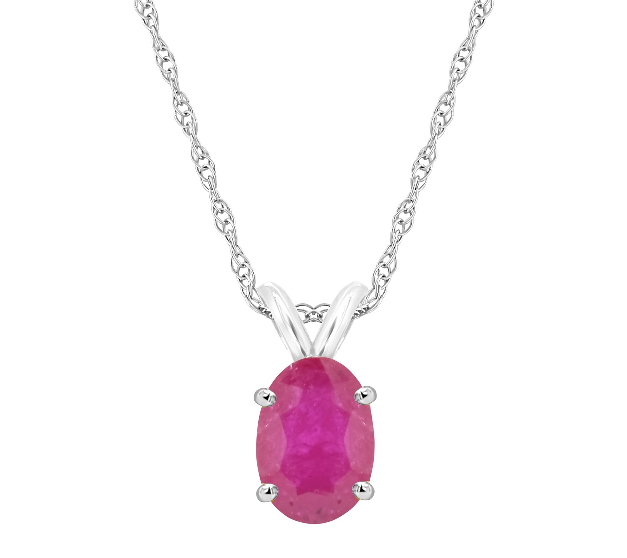 14K Gold 1.05 cttw Oval Ruby Pendant w/ Chain