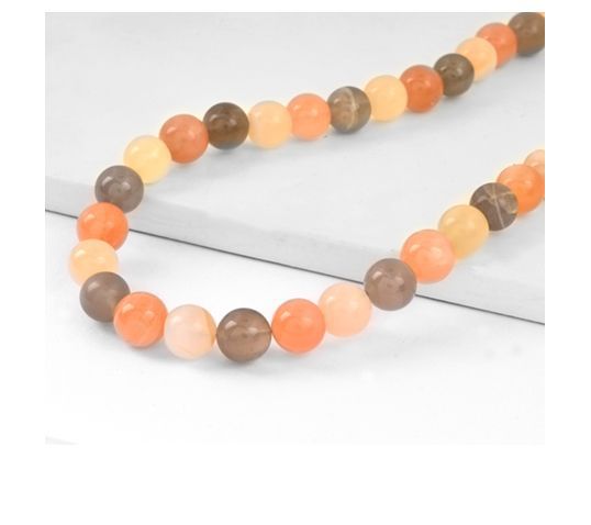 Affinity Gems Sterling Silver Moonstone Beaded Necklace