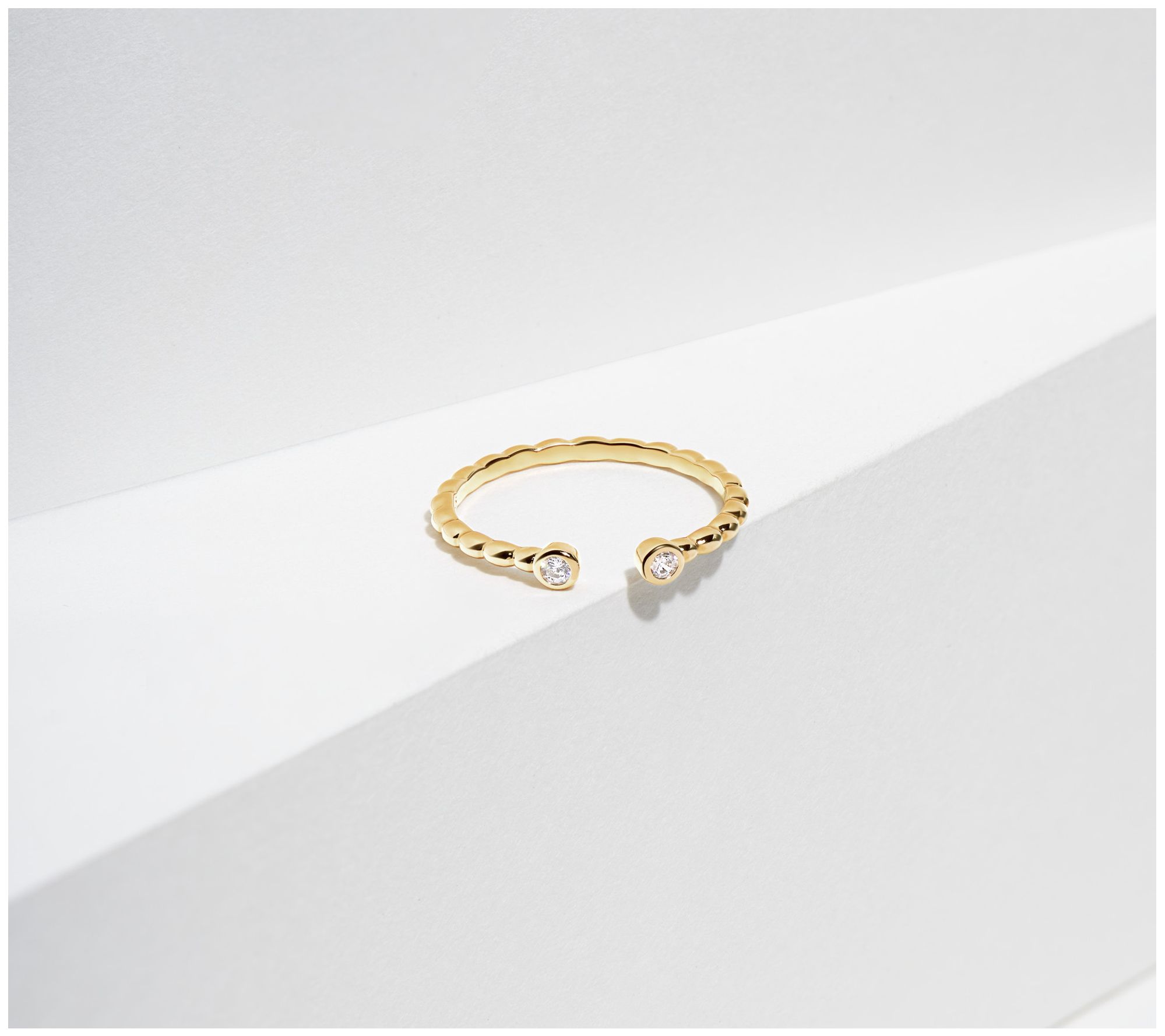 Diamonique 0.10 cttw Textured Ring, Sterling Silver