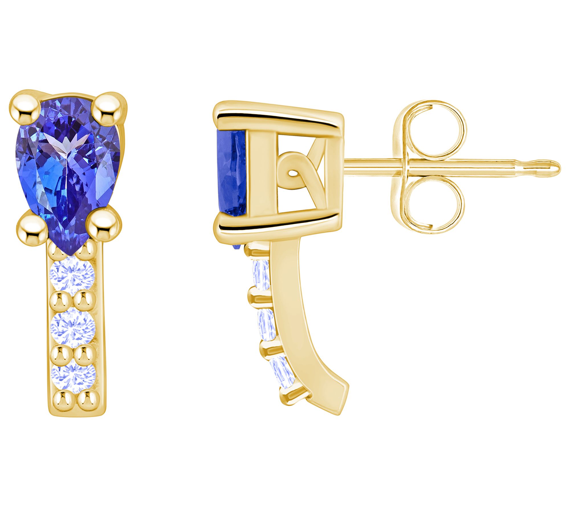 Affinity Gems Tanzanite & Diamond Accent Earrings, 14K Gold