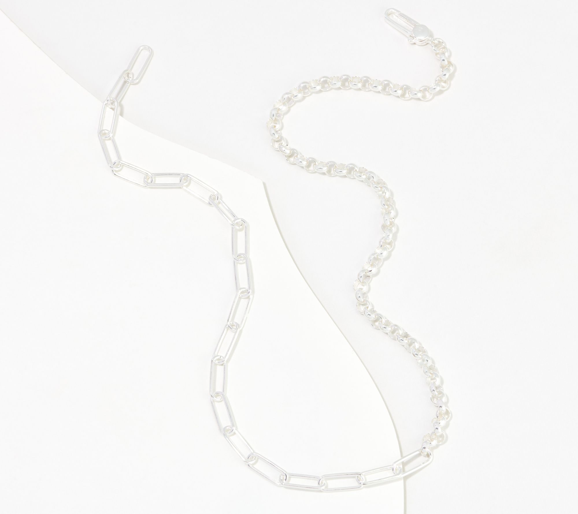 UltraFine Rolo and Paperclip Chain Link Necklace, 13.7g - QVC.com
