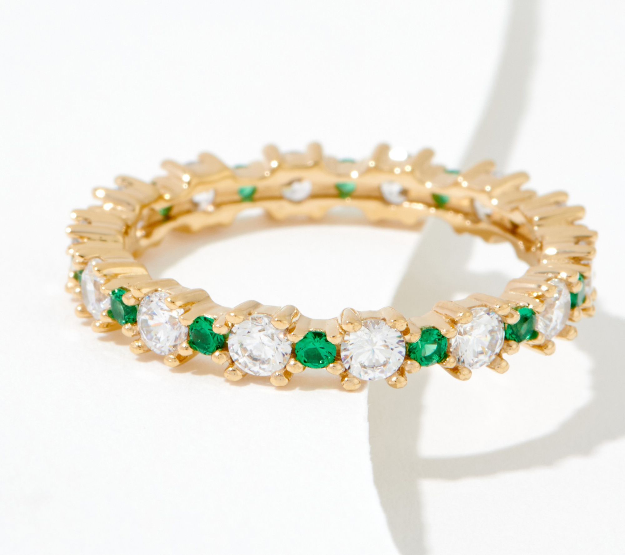 Diamonique Alternating Size Round Band Ring, Sterling Silver