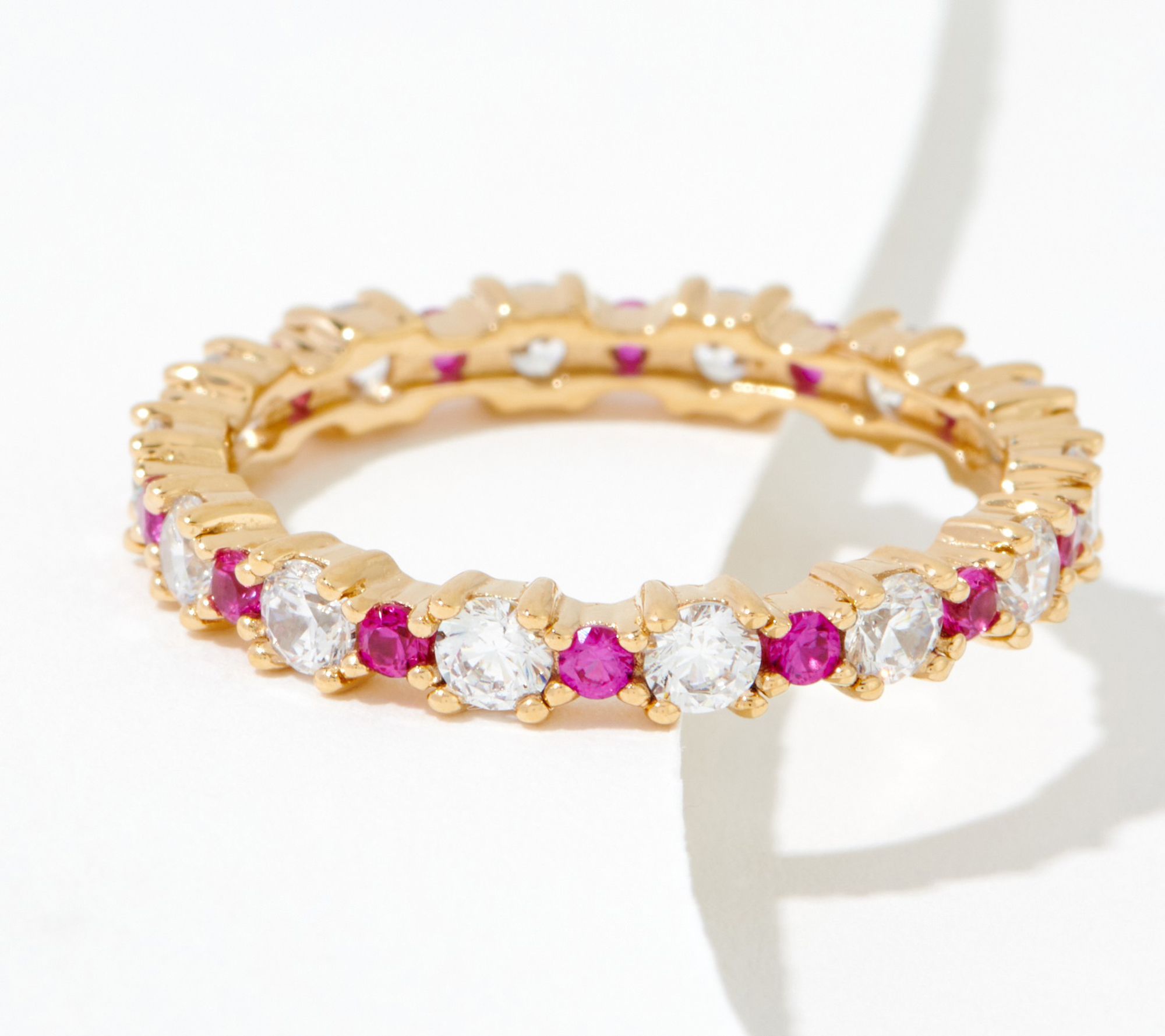 Diamonique Alternating Size Round Band Ring, Sterling Silver