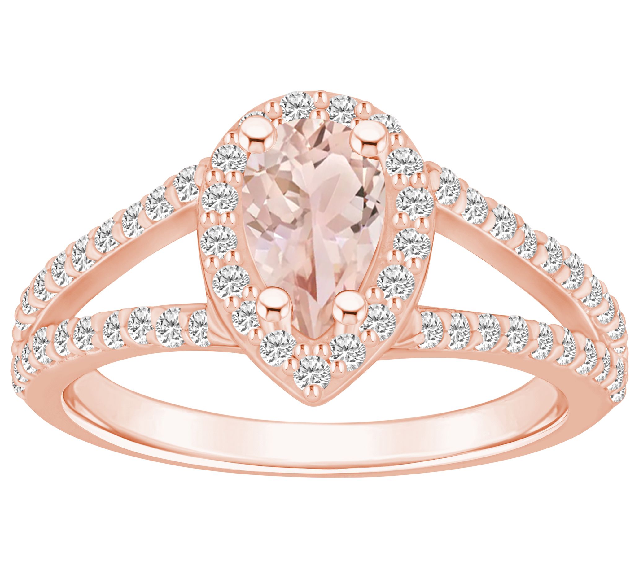 Affinity Gems Morganite & Diamond Ring, 14K Gold