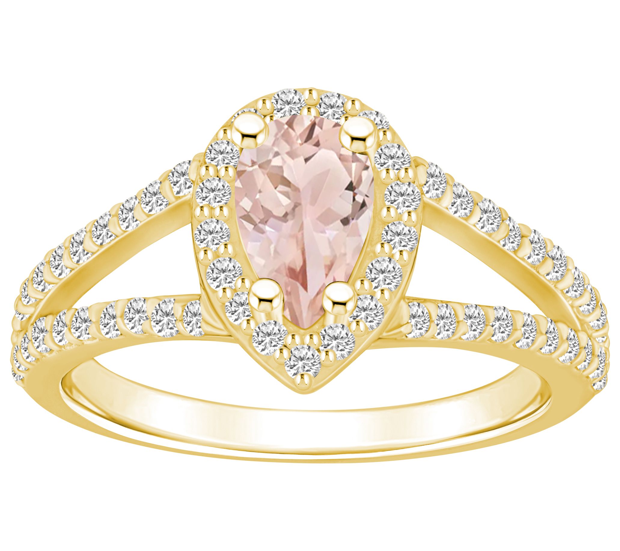 Affinity Gems Morganite & Diamond Ring, 14K Gold