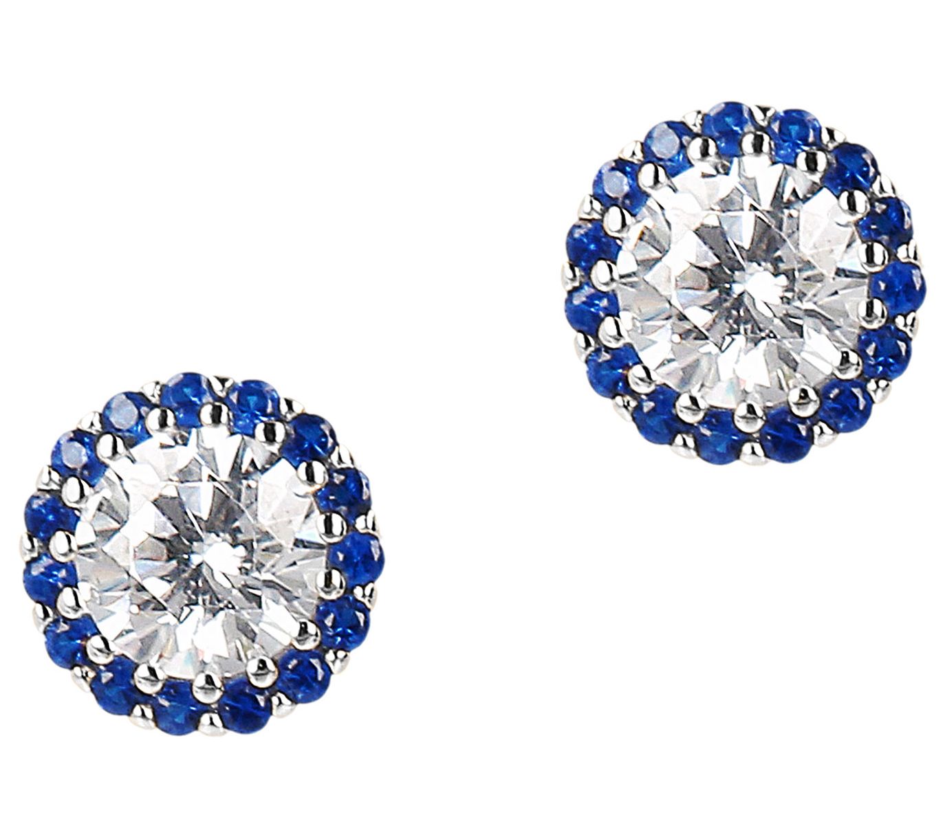 Diamonique 1.05 cttw Halo Stud Earrings, Sterling