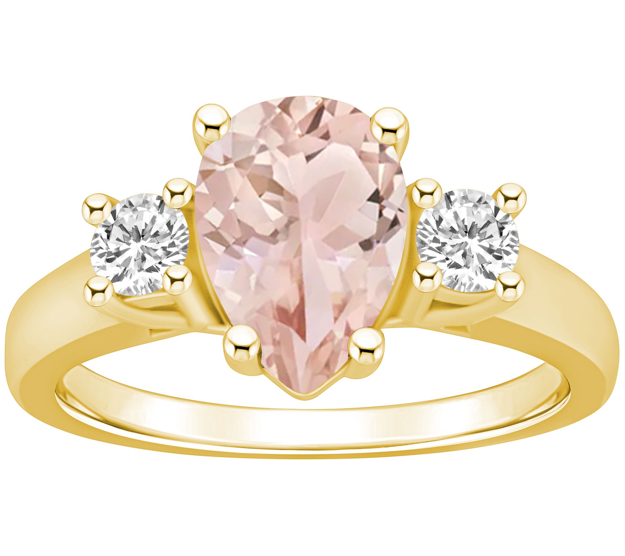 Affinity Gems Pear Morganite & Diamond Ring, 14K Gold