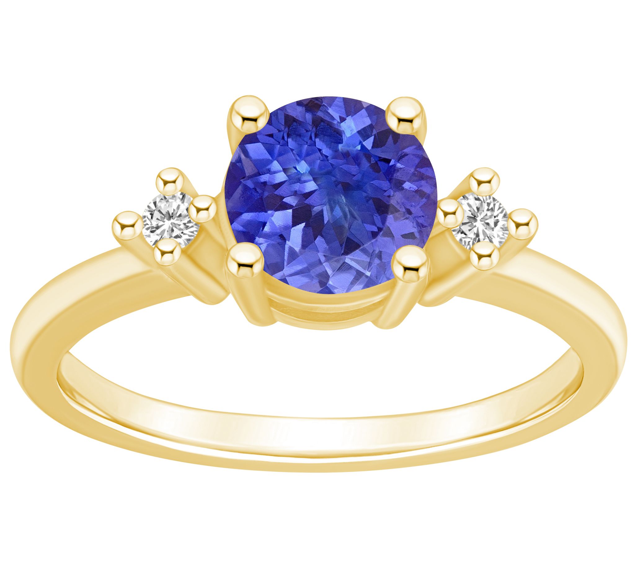 Affinity Gems Round Tanzanite & Diamond Ring, 1K Gold