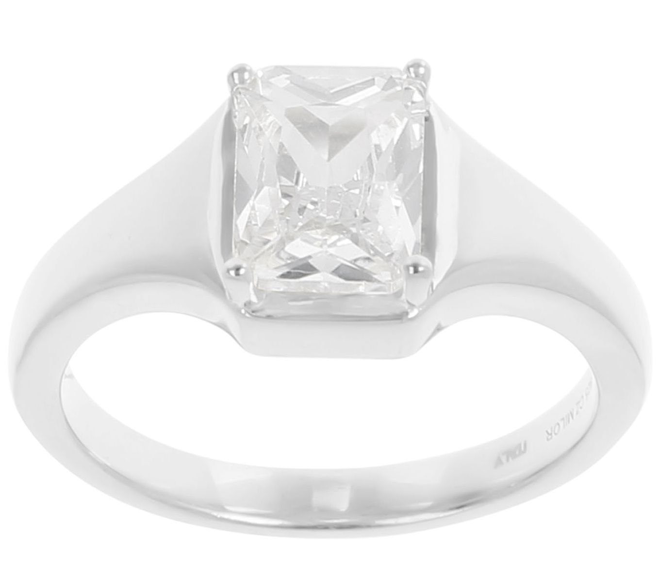 Diamonique 1.40 cttw Emerald Cut Solitaire Ring, Sterling - QVC.com