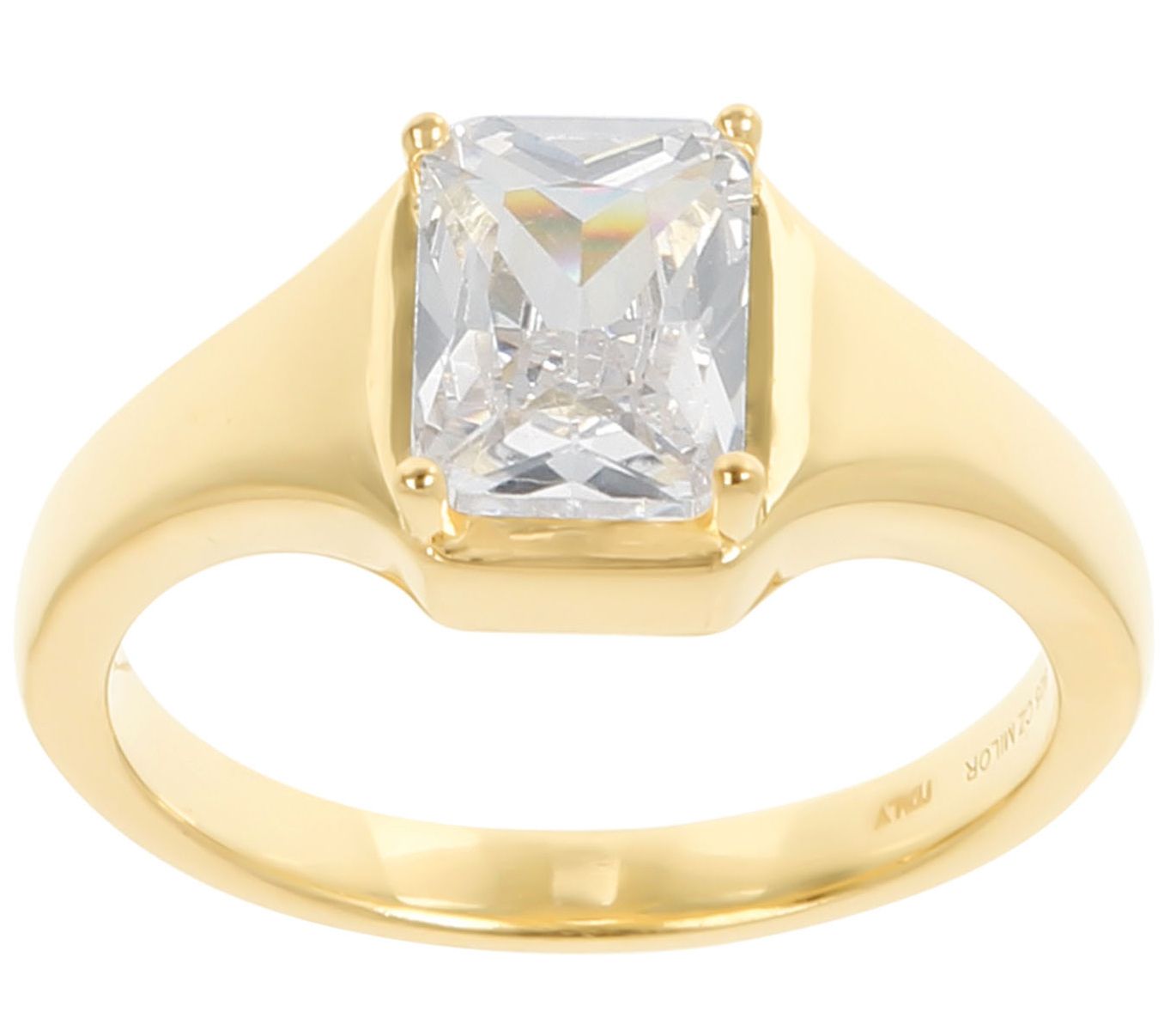 Diamonique 1.40 cttw Emerald Cut Solitaire Ring, Sterling