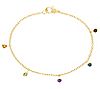 Ariva 14K Gold Rainbow Gemstone Charm Bracelet