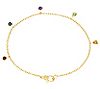 Ariva 14K Gold Rainbow Gemstone Charm Bracelet, 1 of 2