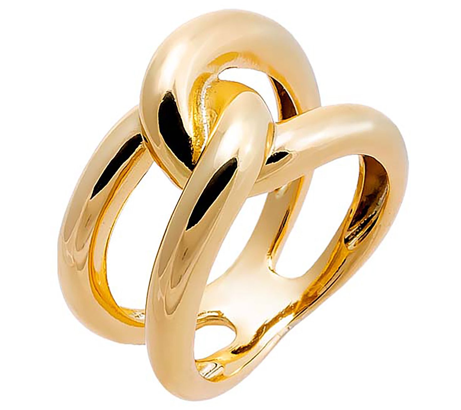 by Adina Eden 1 4K Gold Plated Intertwined Chu nky Ring