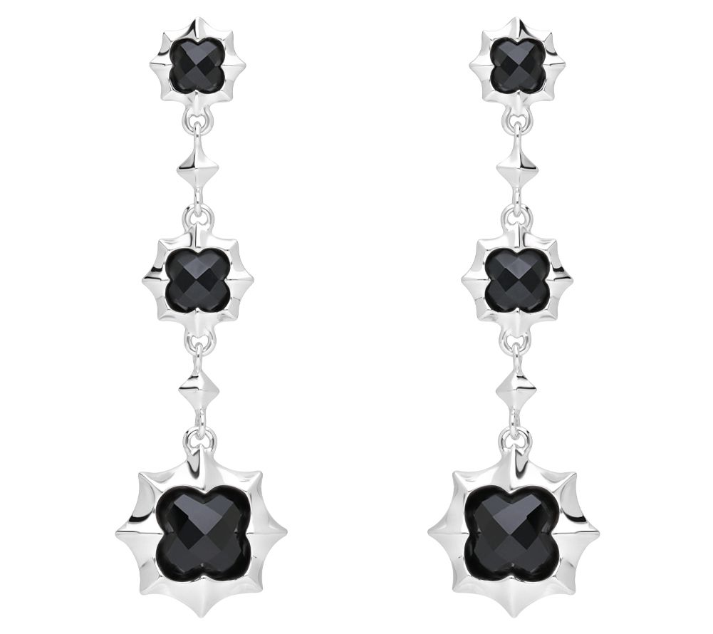 Margo Manhattan Sterling Silver Onyx Roanne Earrings