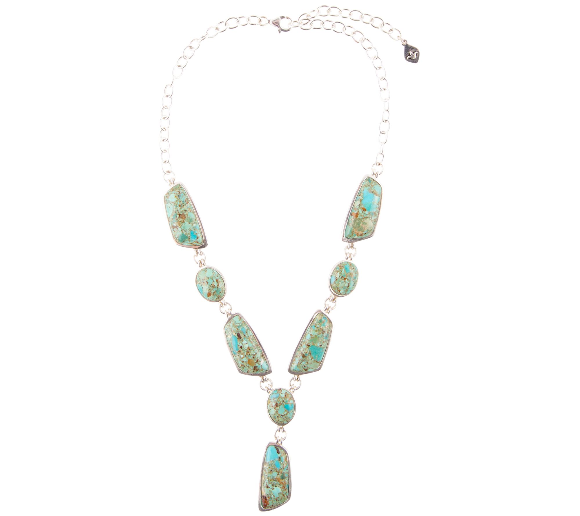 Barse Artisan Crafted Composite Turquoise Trapezoid Necklace