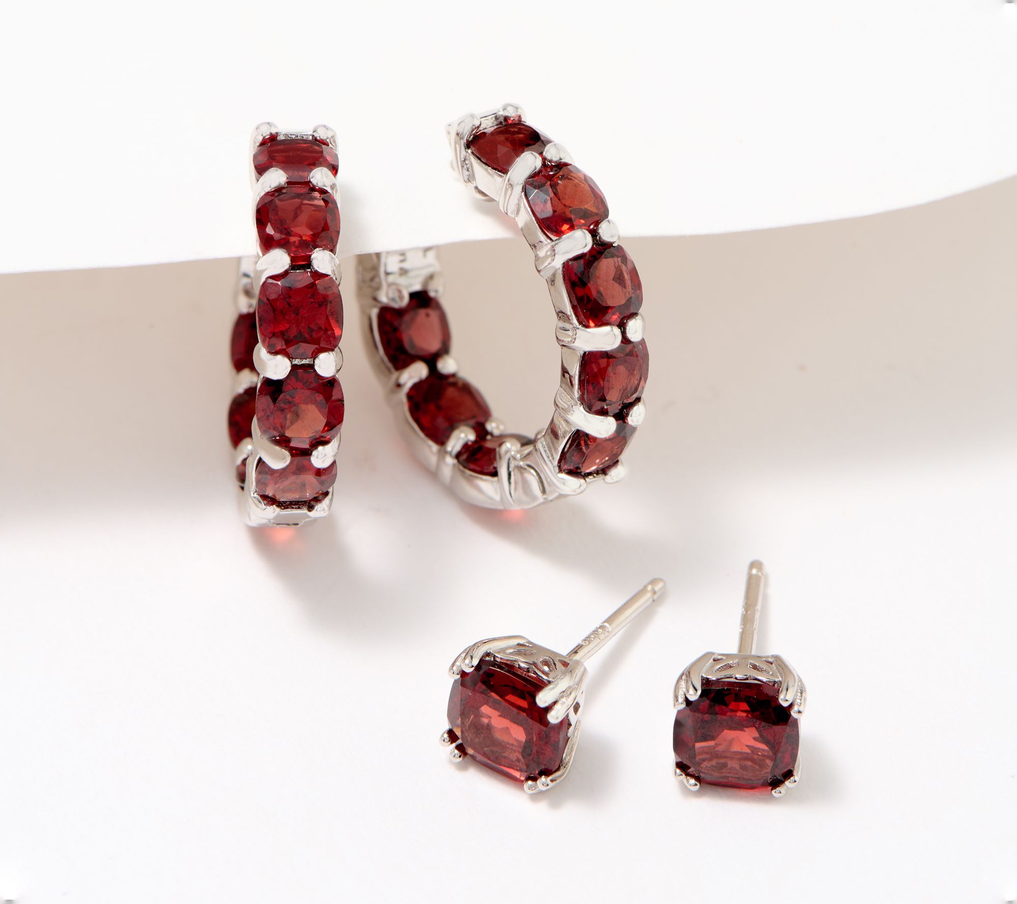 Qvc garnet sale earrings