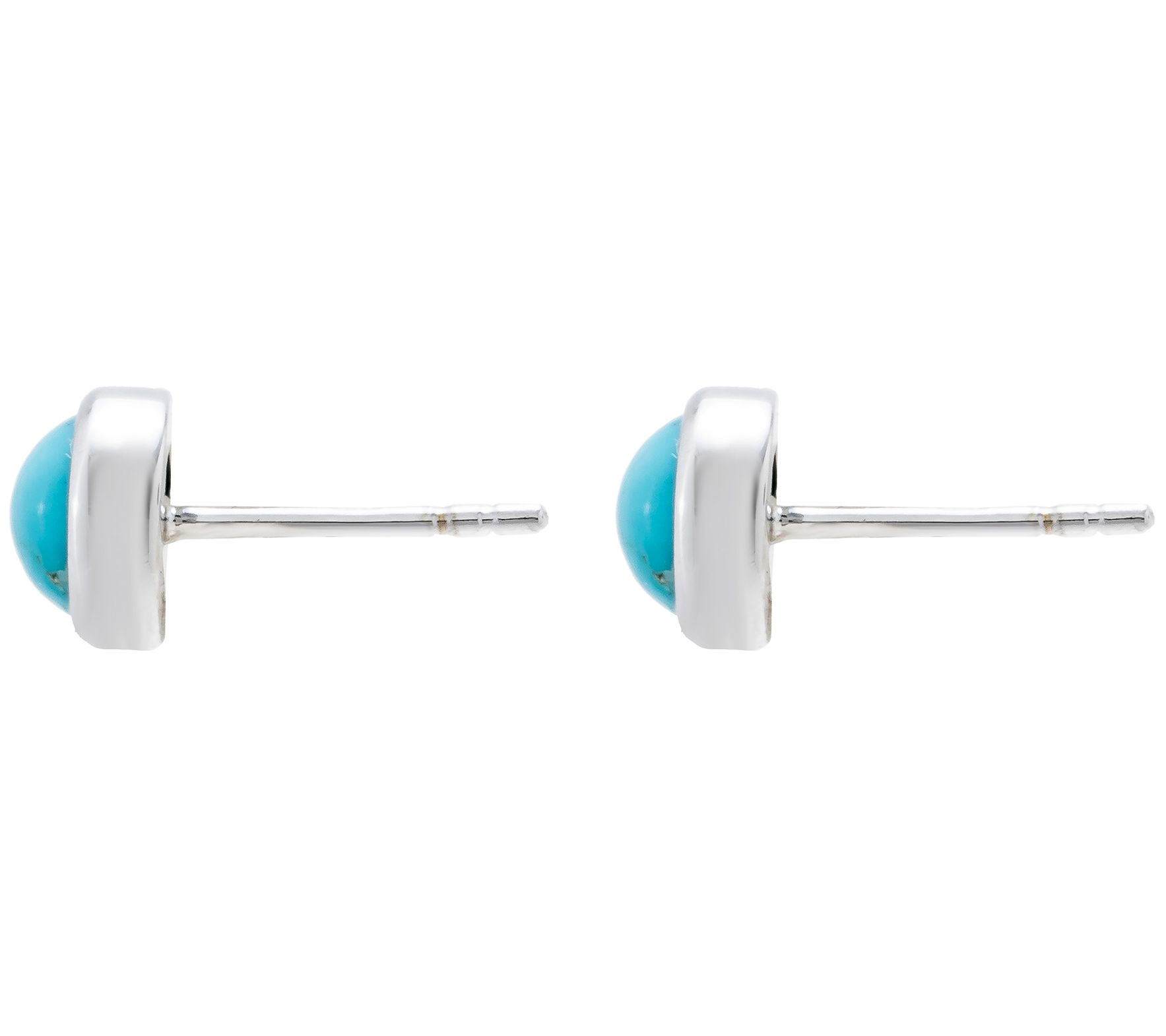 Affinity Gems Kingman Turquoise Stud Earrings,Sterling Silver - QVC.com