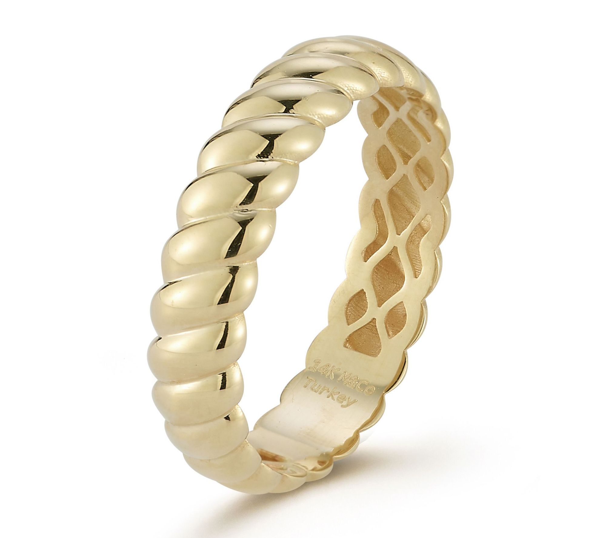 Luminosa Gold Rounded Twist Band Ring, 14K - QVC.com