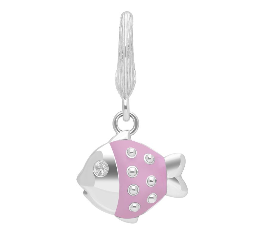 Ariva Sterling Silver White Topaz Fiona the Fish Charm
