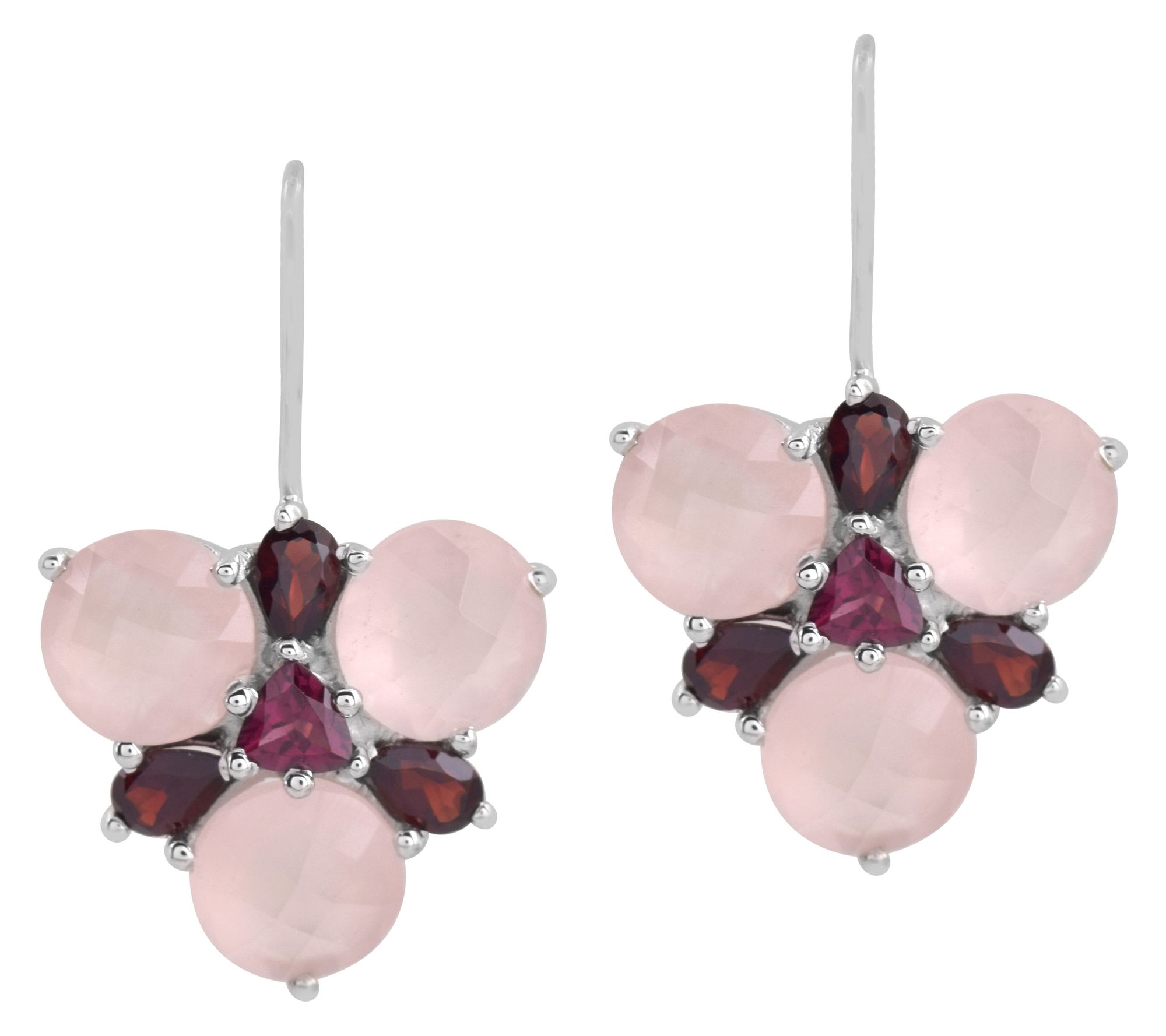 Affinity Gems Garnet, Quartz & Rhodolite Earrings, Sterling