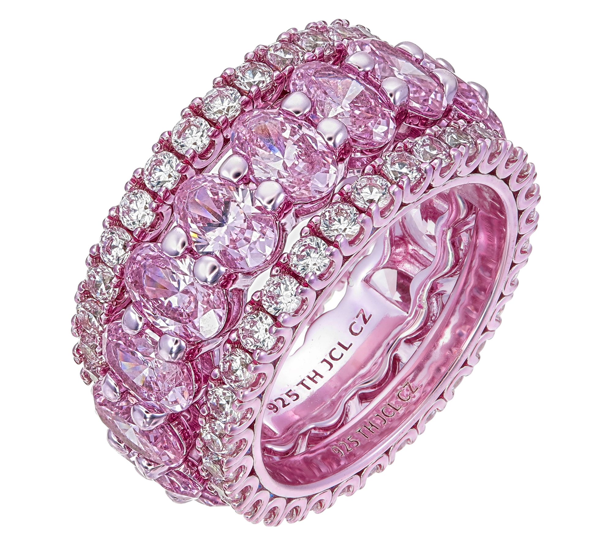 Diamonique x Jennifer Miller Pink Eternity RingSet, Sterling