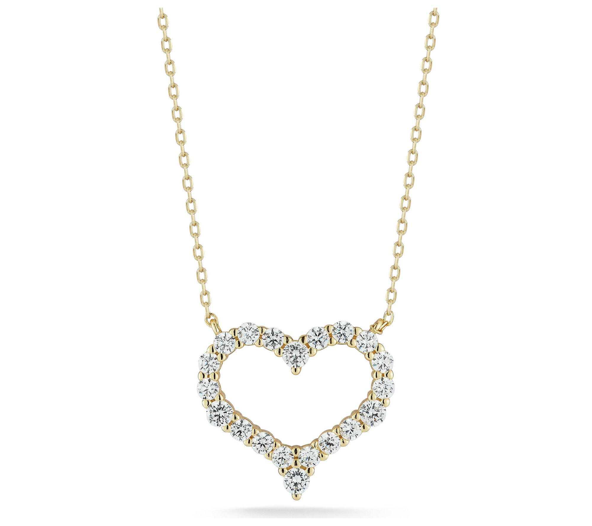 Sterlina Silver Open Heart Necklace, Sterling