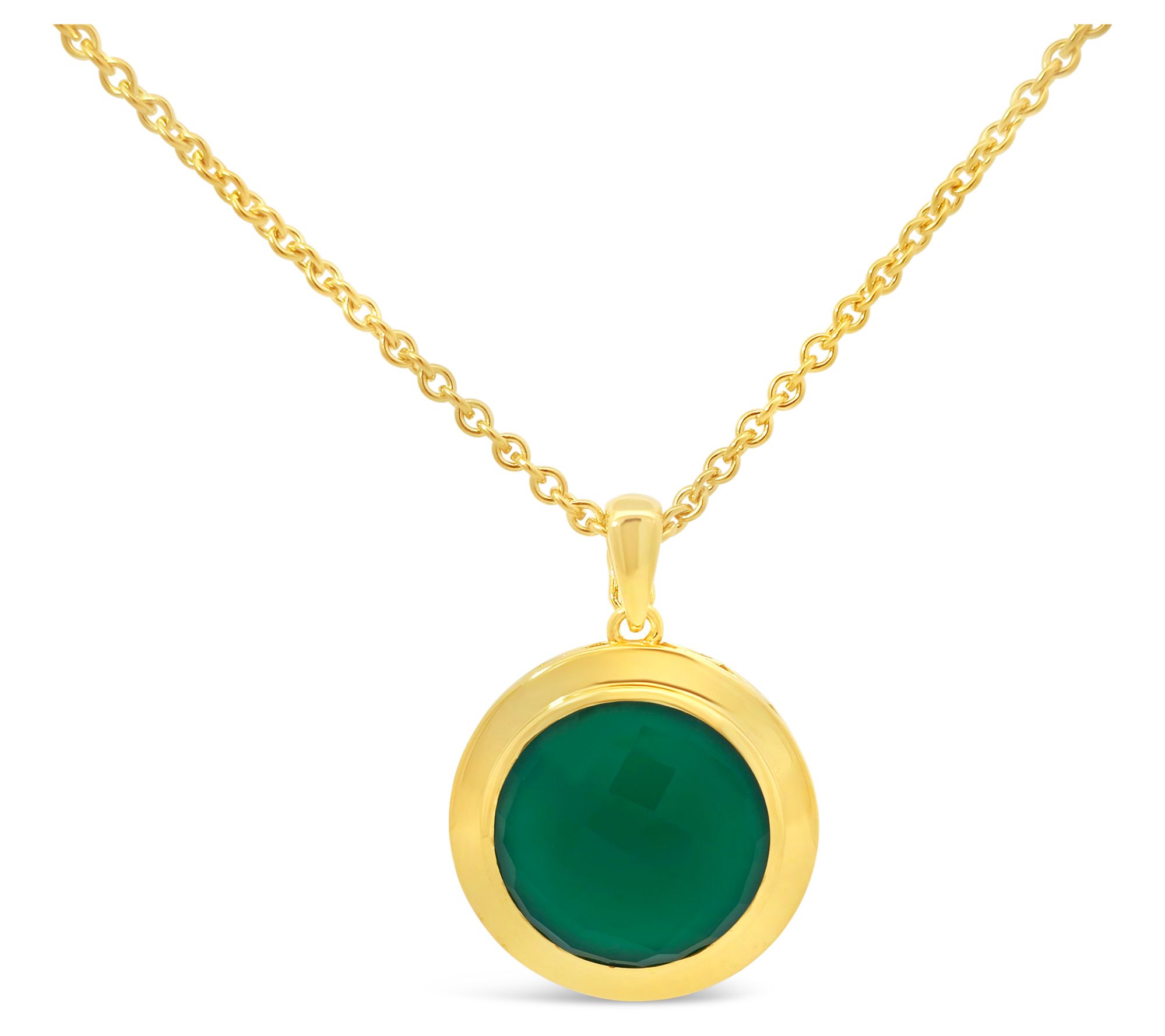 Elyse Ryan 14K Gold Clad Chalcedony Maya Pendant w/ Chain