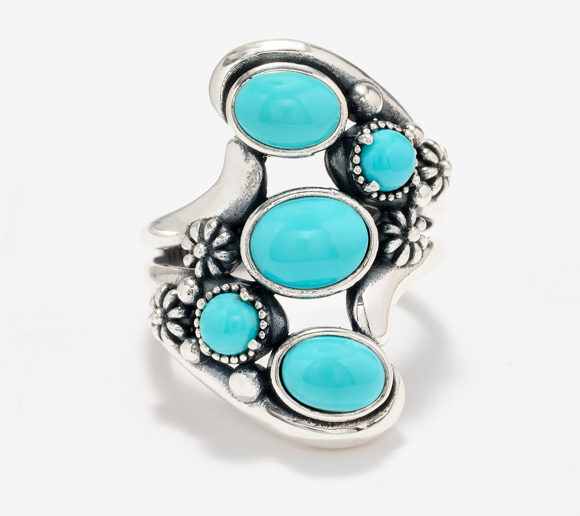 American West Sterling Silver Sleeping Beauty Turquoise Bypass Ring