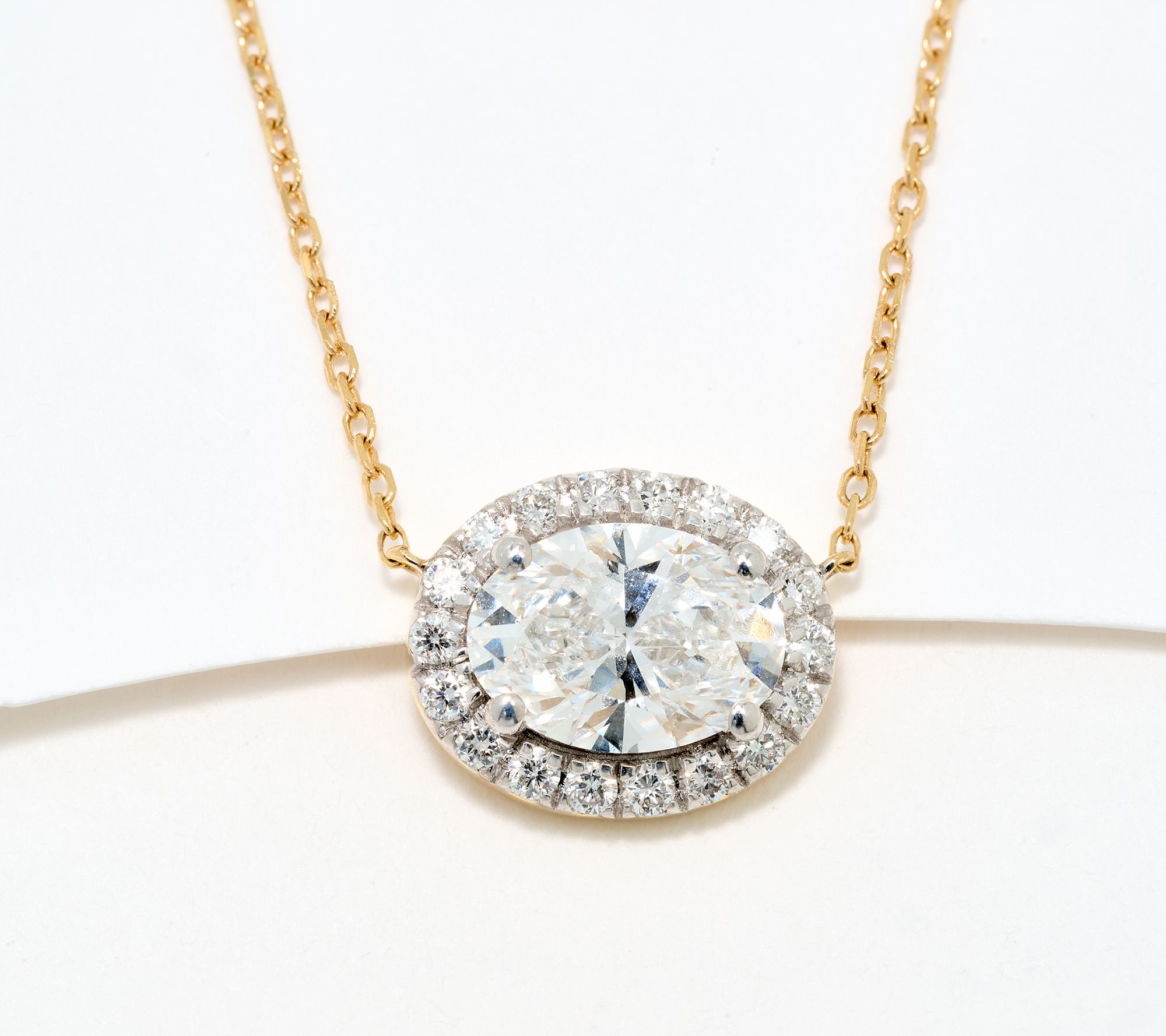 Fire Light Lab Grown Diamond 2.25 cttw Oval Station Necklace, 14K