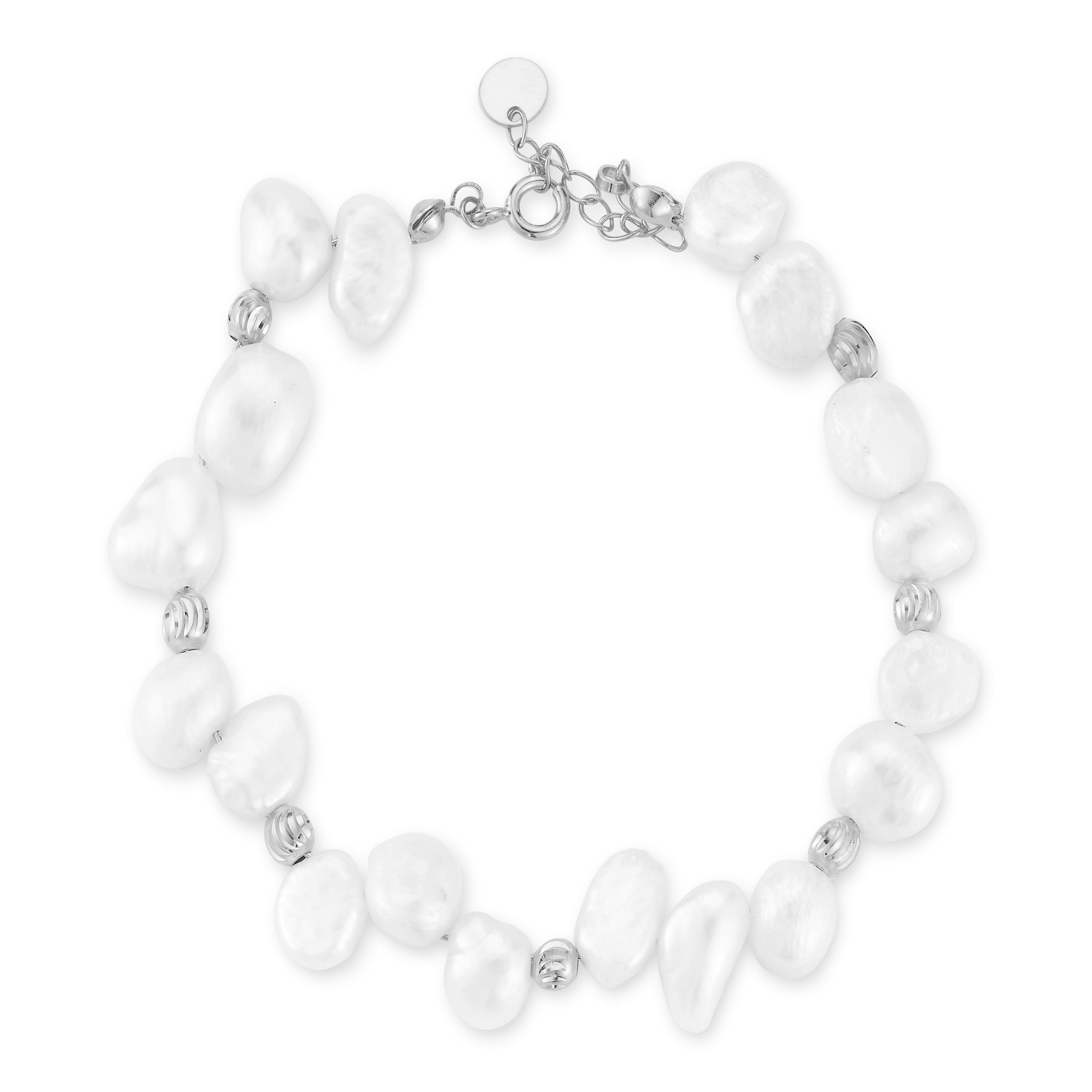 Sterlina Silver Baroque Cultured Pearl Bracelet, Sterling