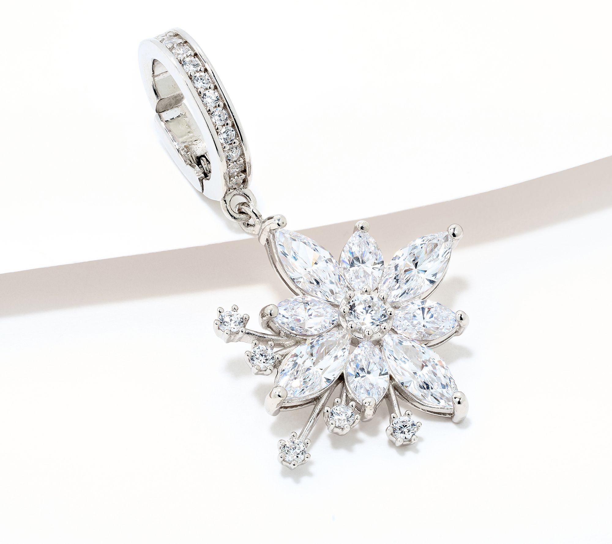 Diamonique x Lulu Frost Flower Charm Enhancer, Sterling Silver