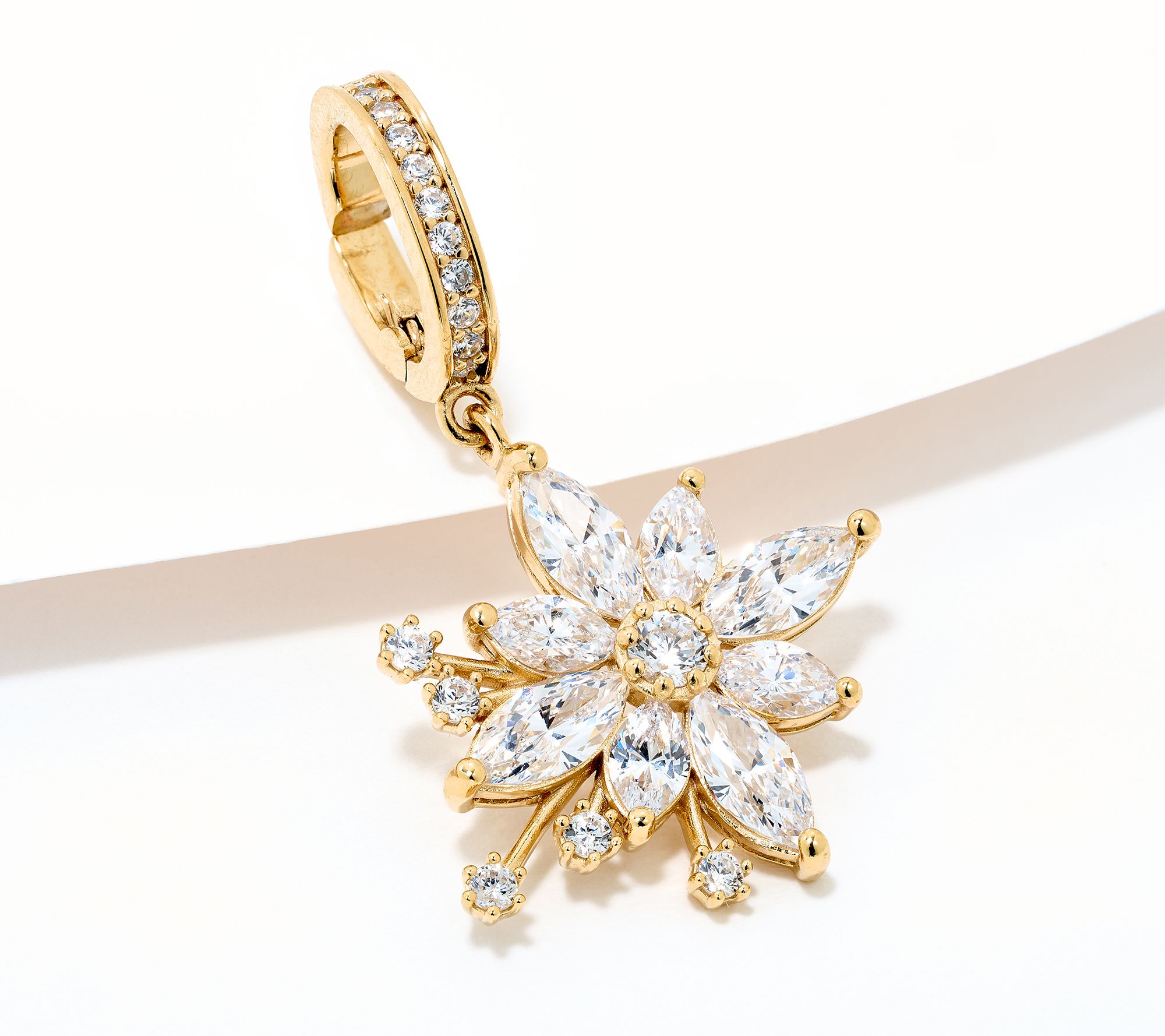 Diamonique x Lulu Frost Flower Charm Enhancer, Sterling Silver