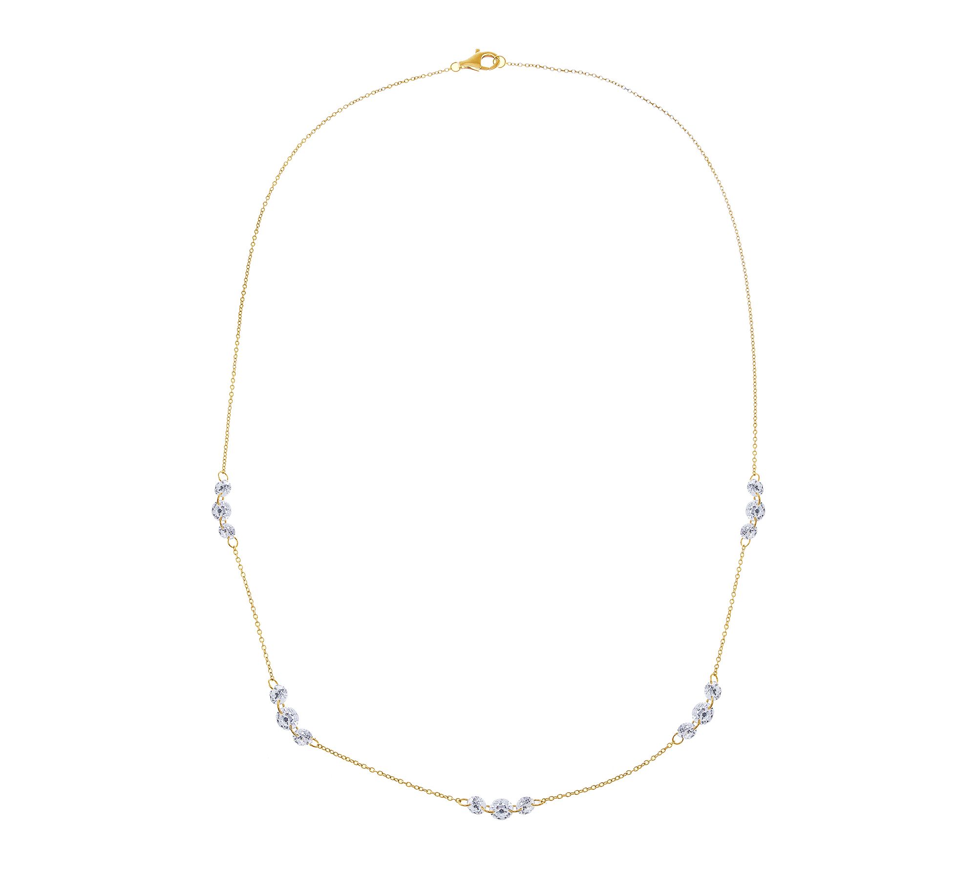 Diamonique x Jennifer Miller 24" Floating Station Necklace