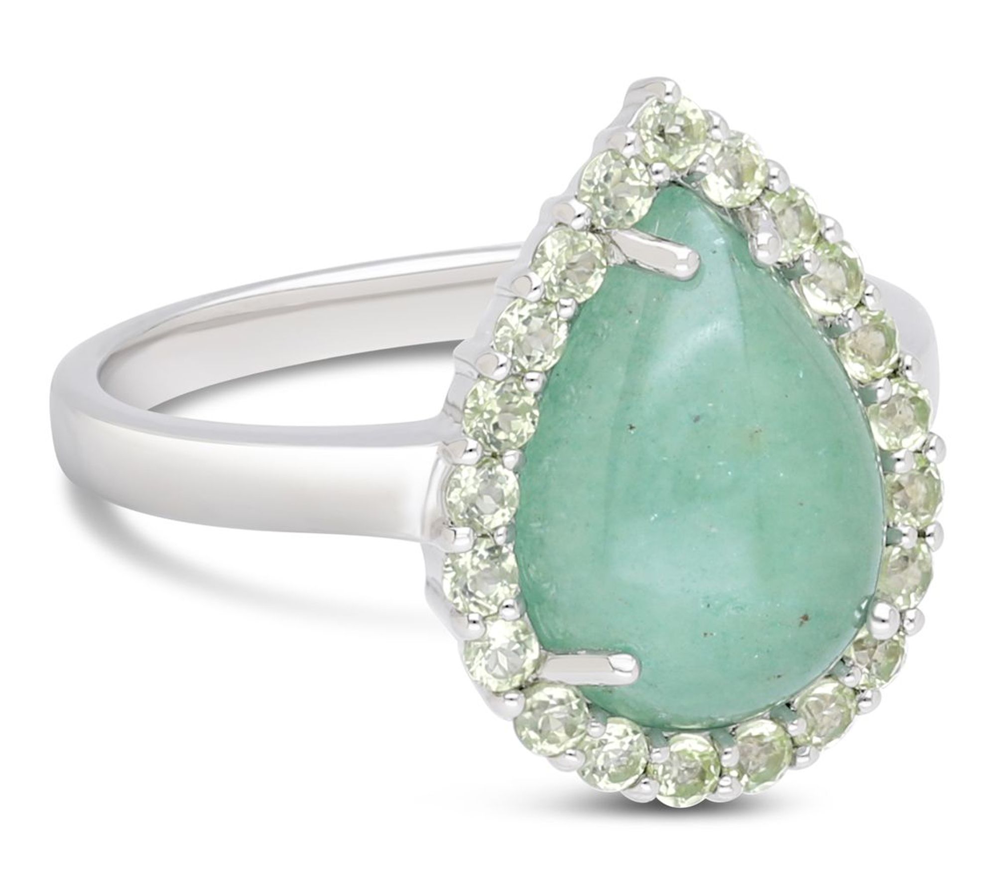 Ariva Sterling Silver Aventurine & Peridot Delphine Ring