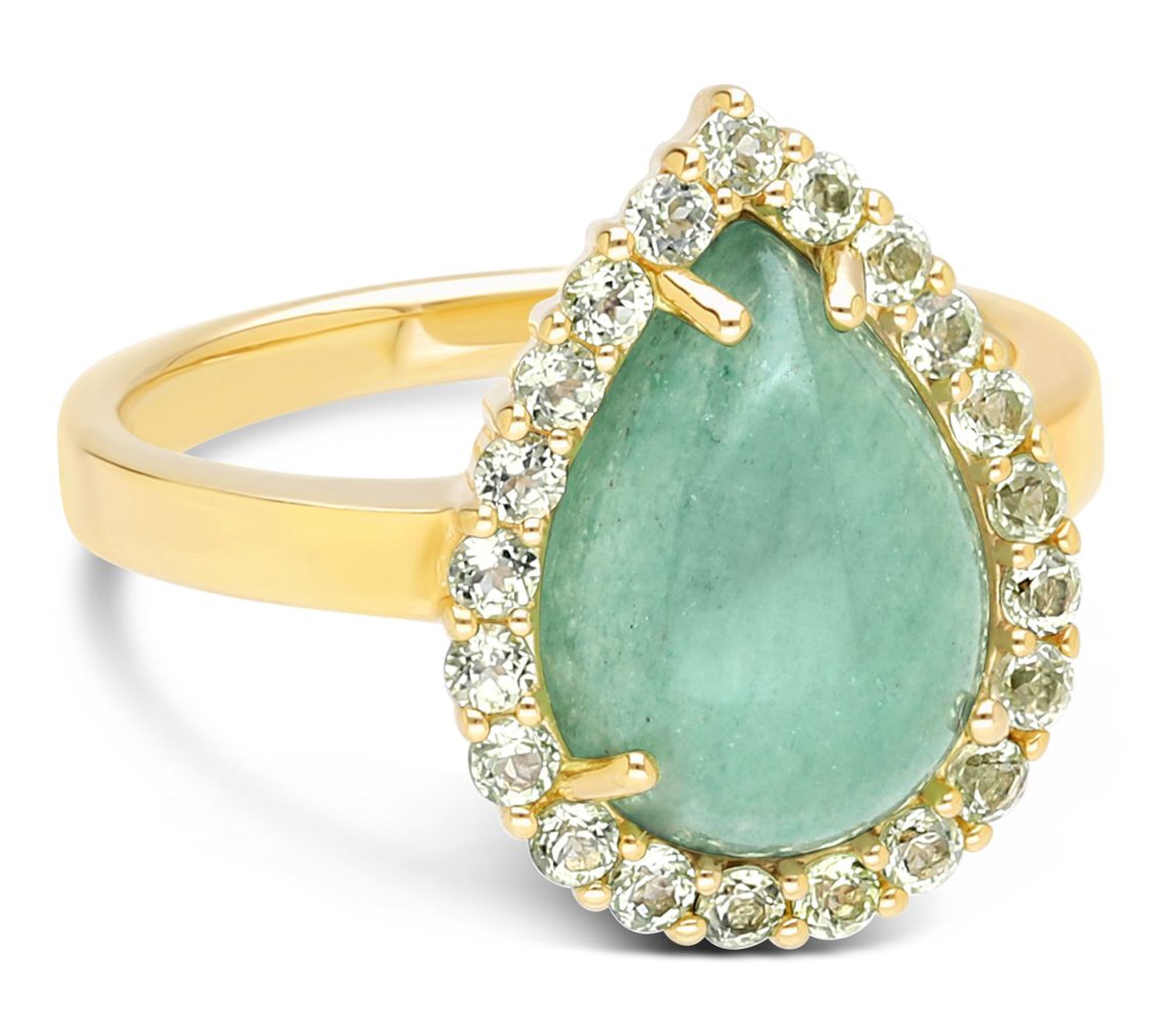 Ariva Sterling Silver Aventurine & Peridot Delphine Ring