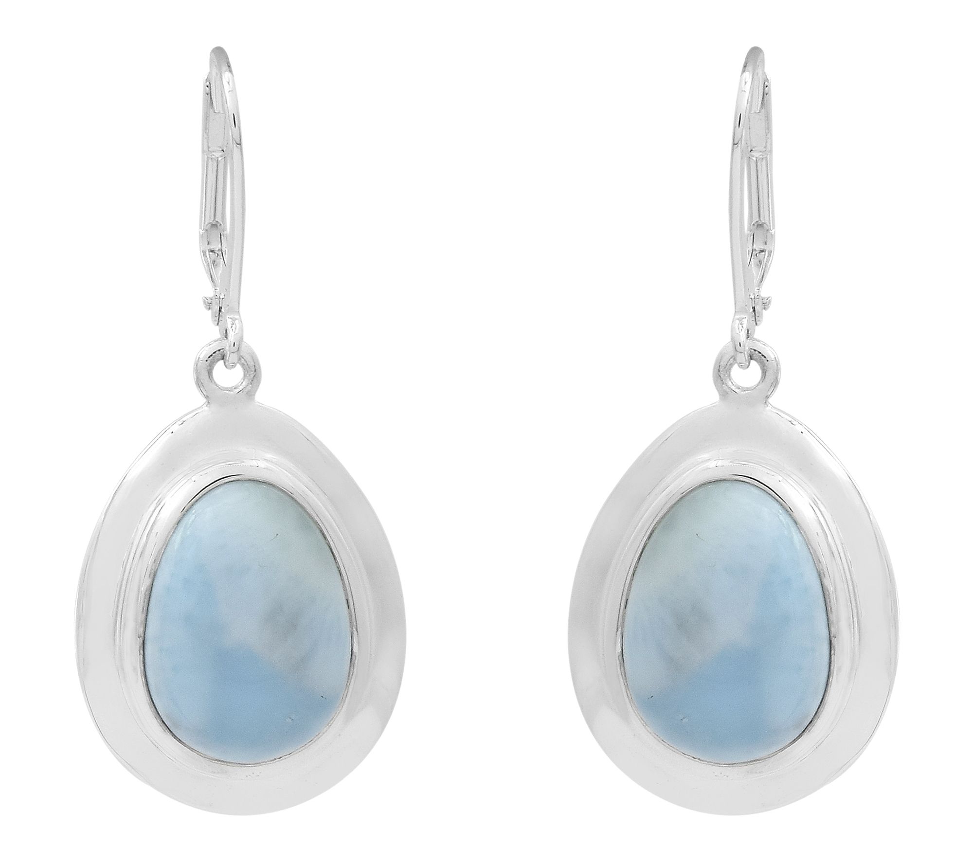 Affinity Gems Larimar Pear Cut Drop Earrings, Sterling Silver