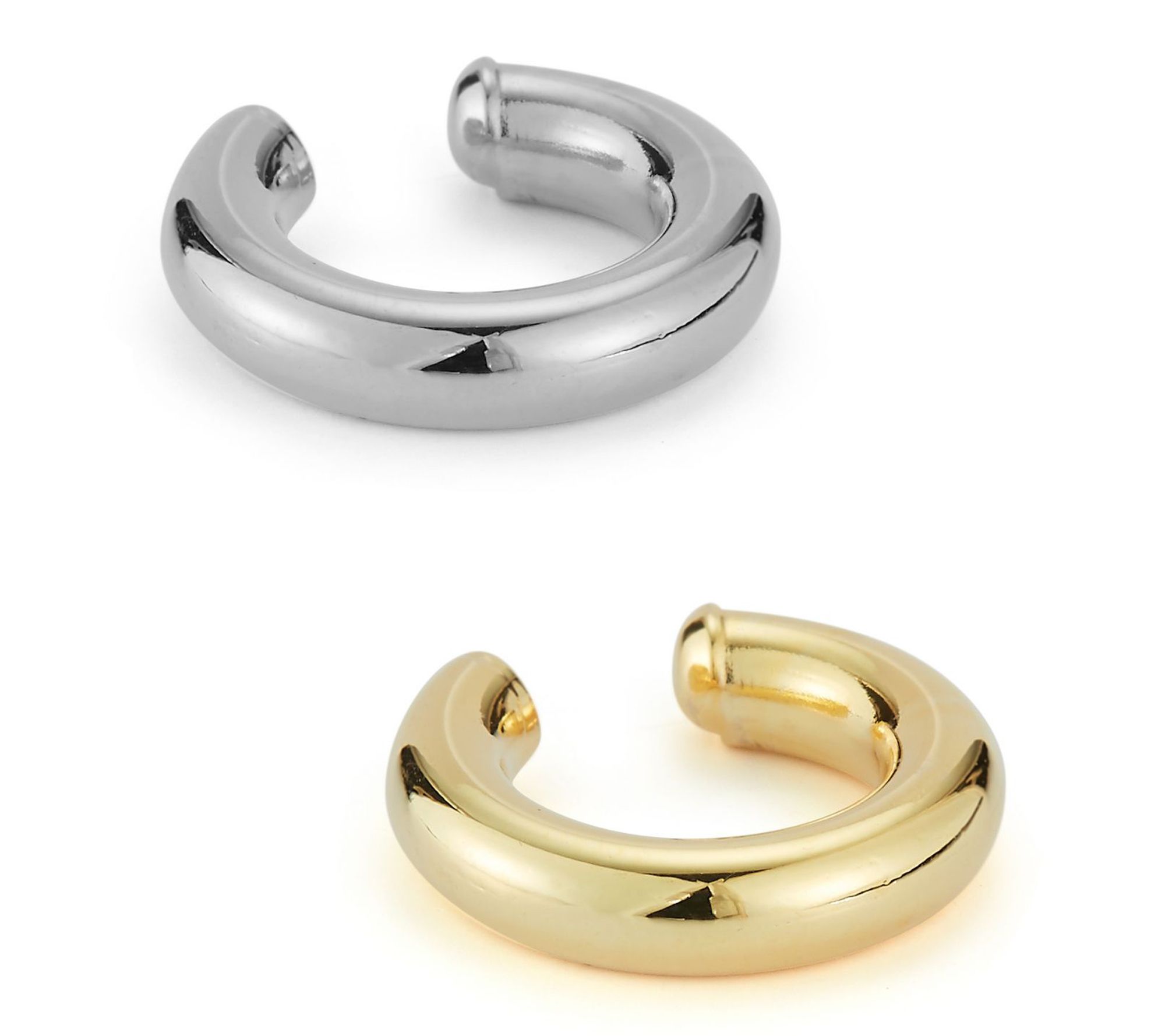 Sterlina Silver Set of 2 Polished Earring Cuffs, Sterling