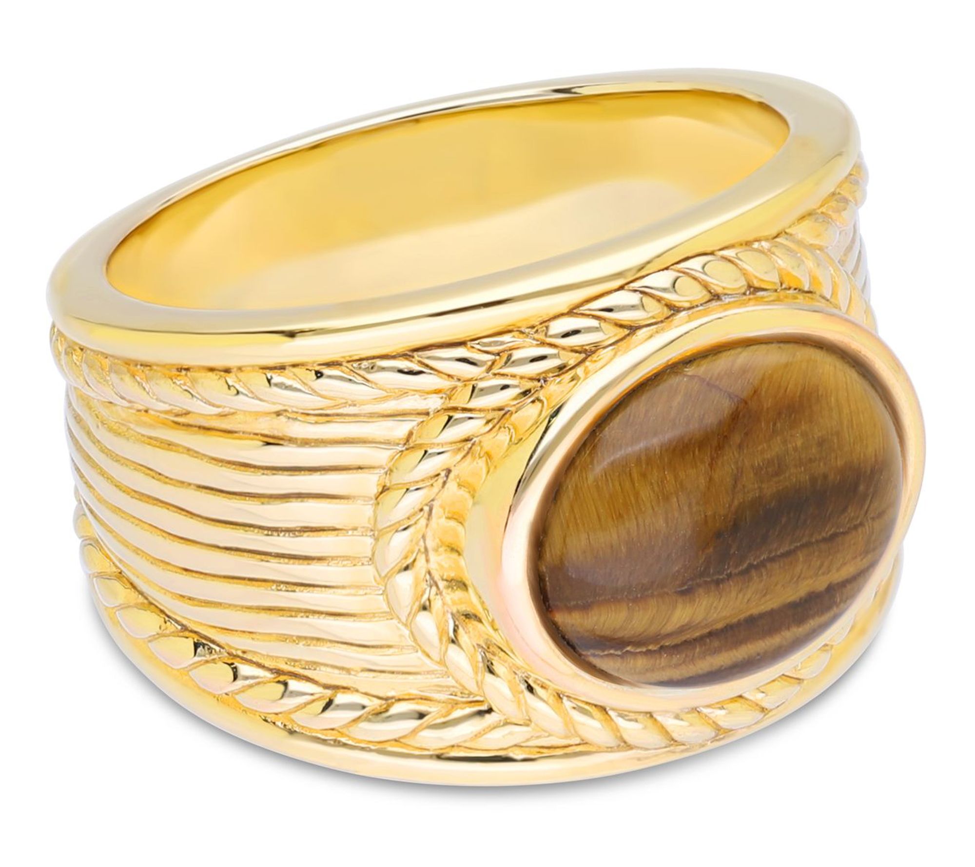 Ariva Sterling Silver Tiger Eye Arden Ring