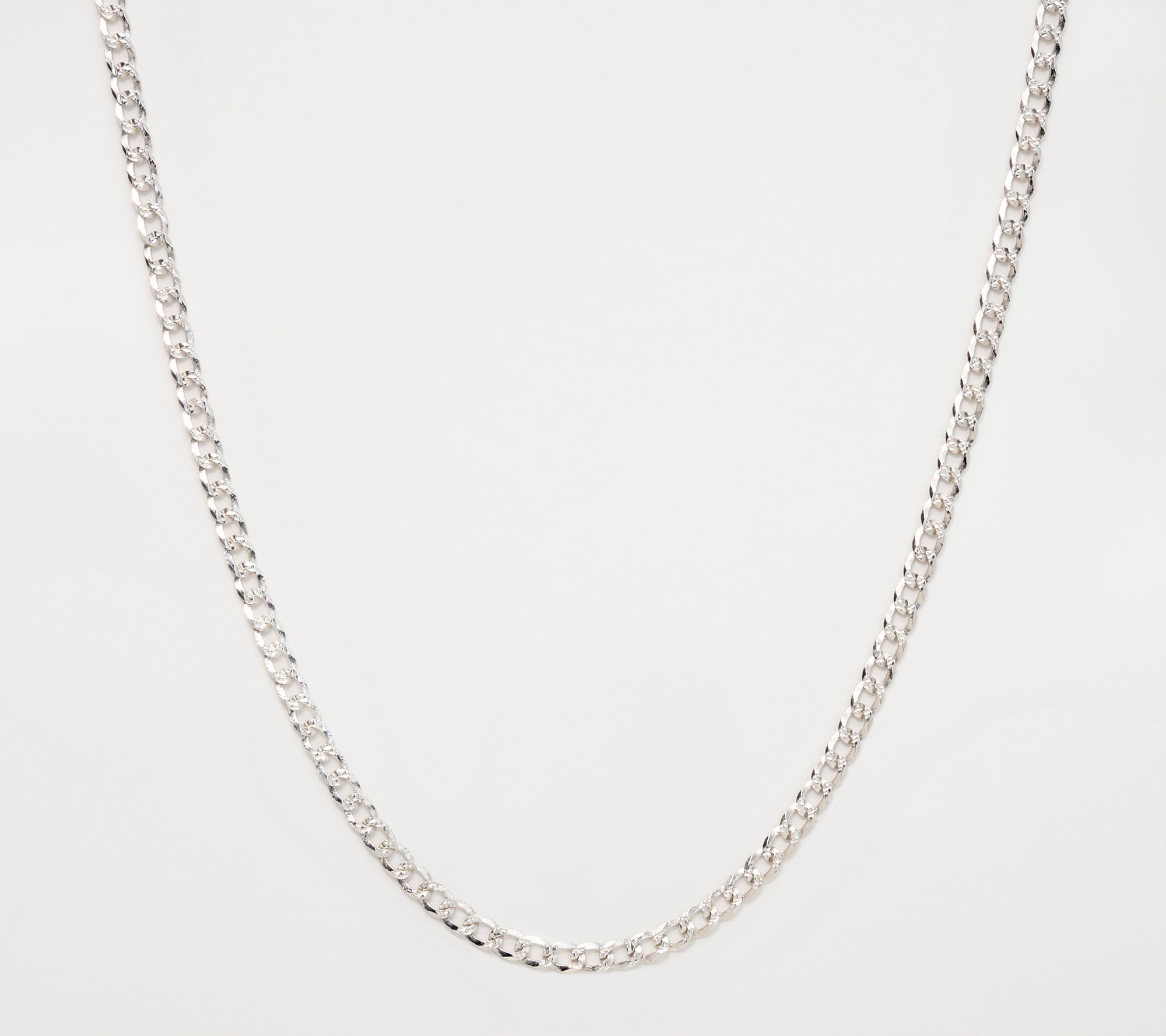 David Markstein Sterling Silver Luxe D/C Curb Necklace, 20"