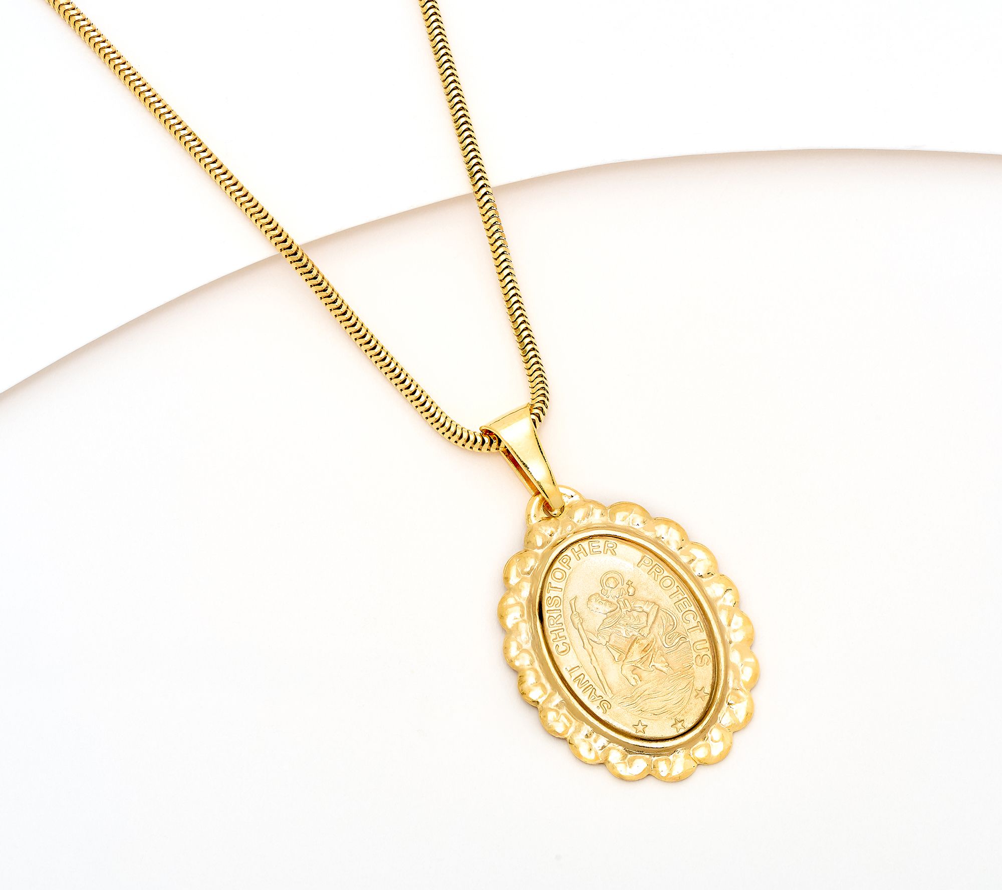 "As Is" David Markstein Sterl Silver Oval 18" St. Christopher Pendant w Chain