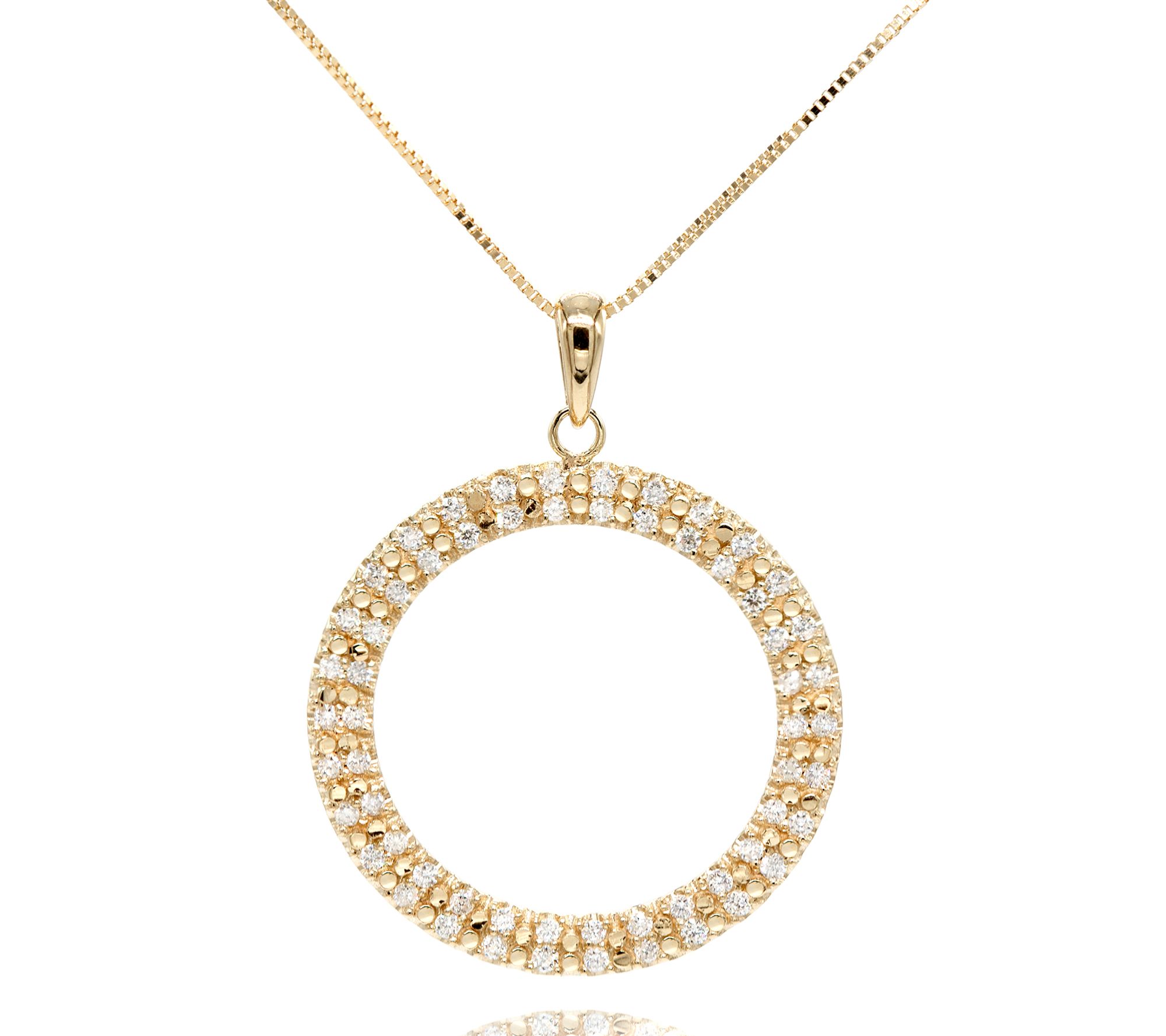 Adi Paz 14K Gold 0.50 cttw Diamond Circle Pendant w/ Chain