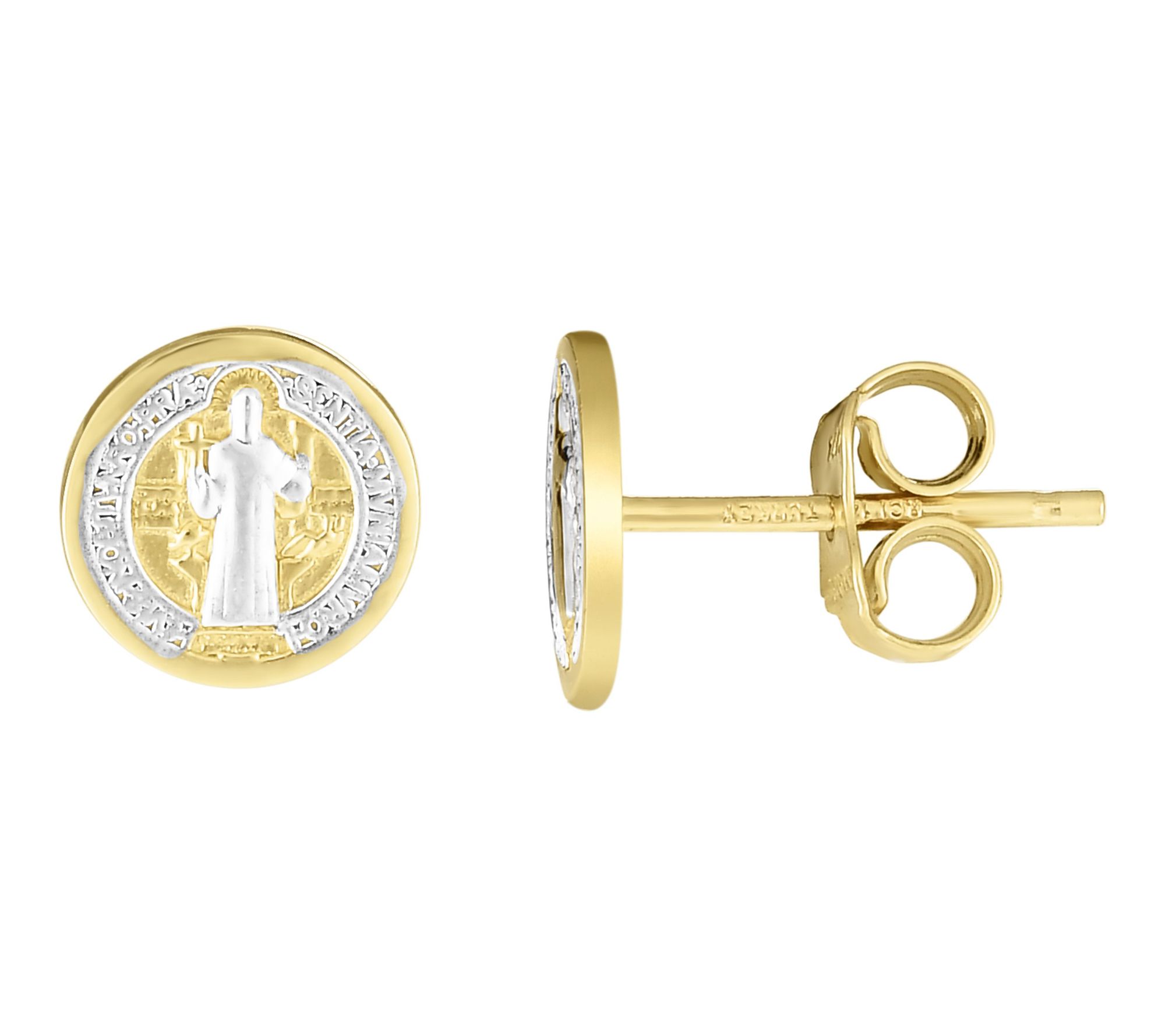 14K Gold Two-Tone Guadalupe Stud Earrings
