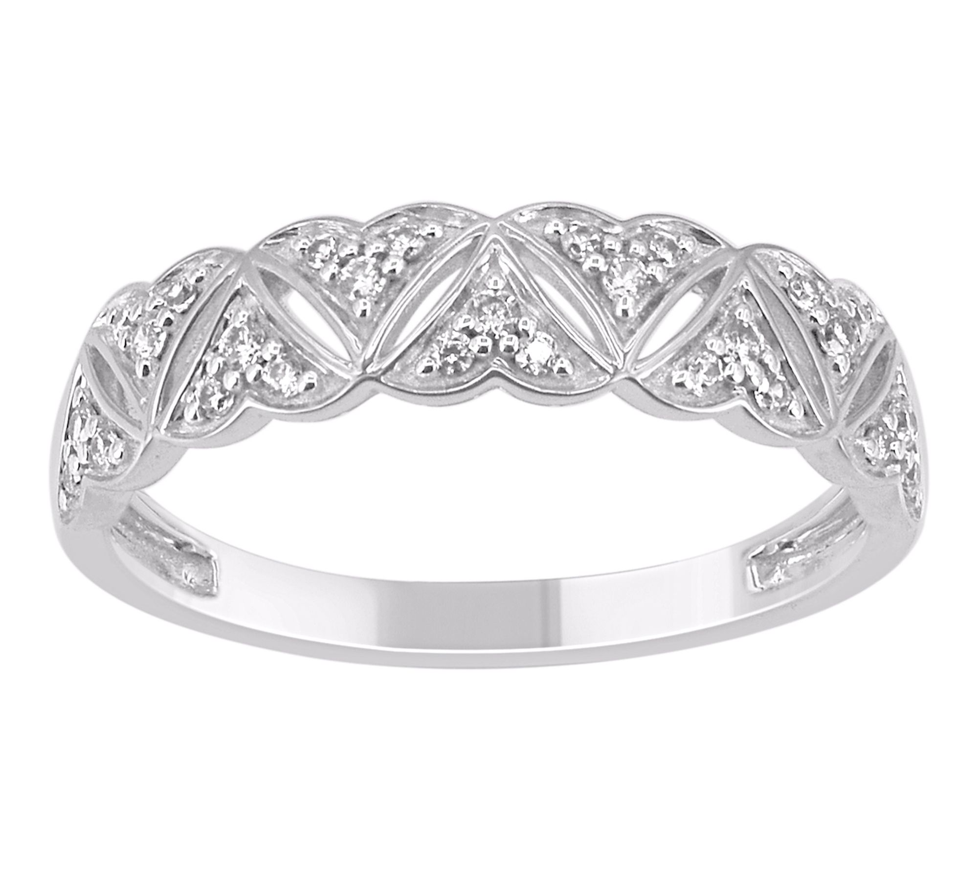 Accent by Affinity Diamond Heart Band Ring, Sterling Silver