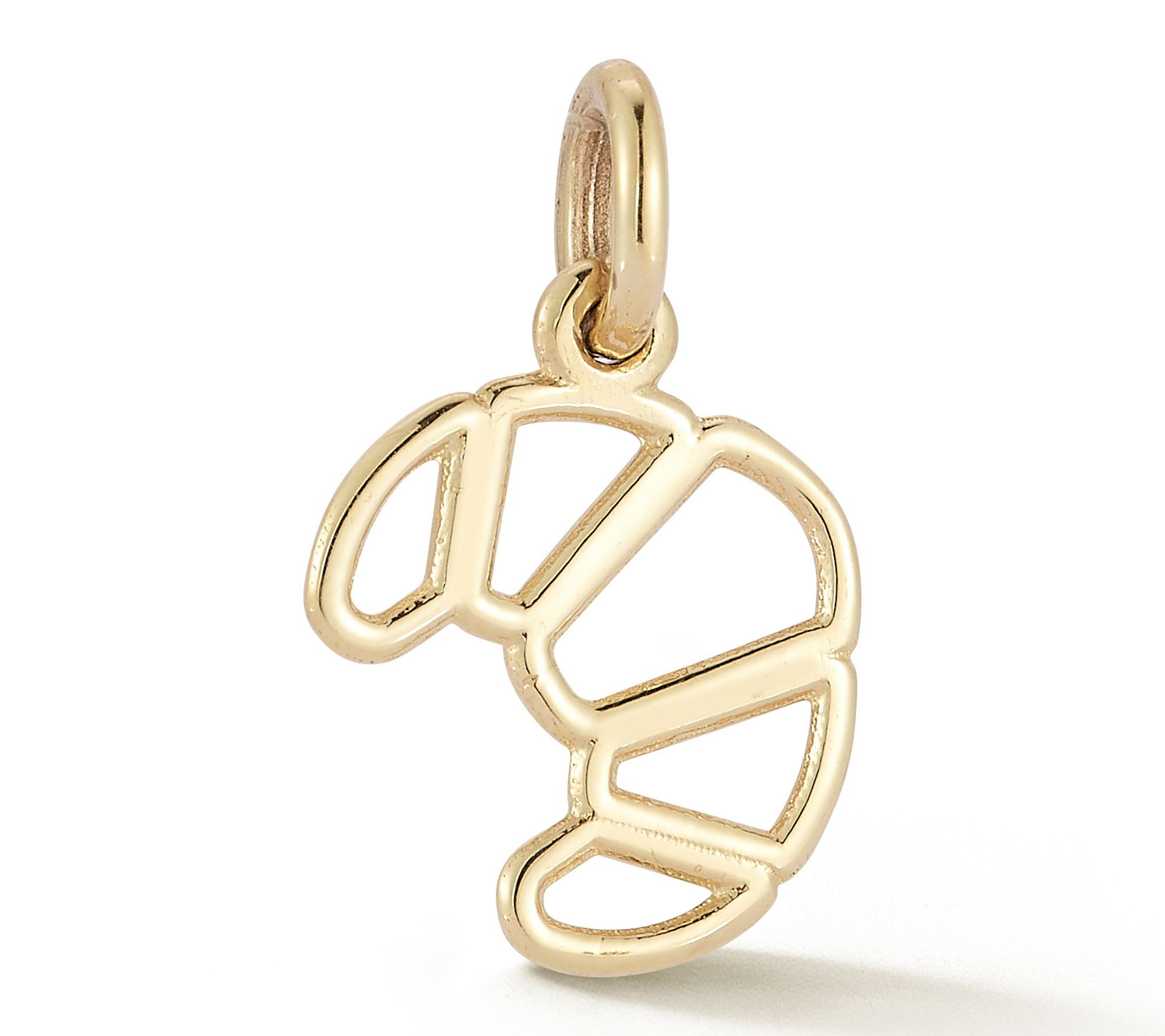 Italian Gold Croissant Pendant, 14K