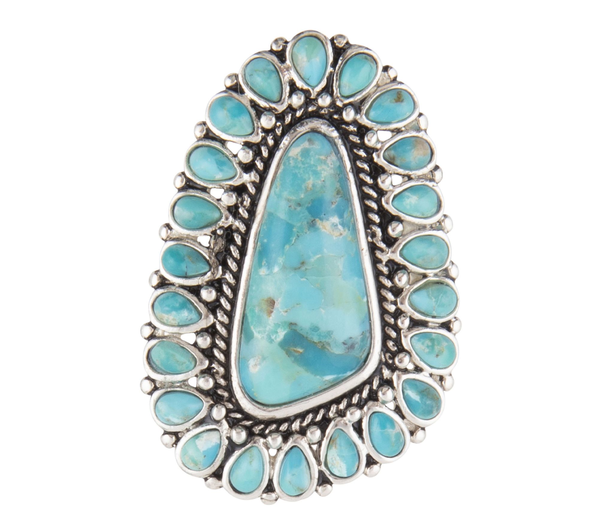 Barse Artisan Crafted Sedona Turquoise CocktailRing