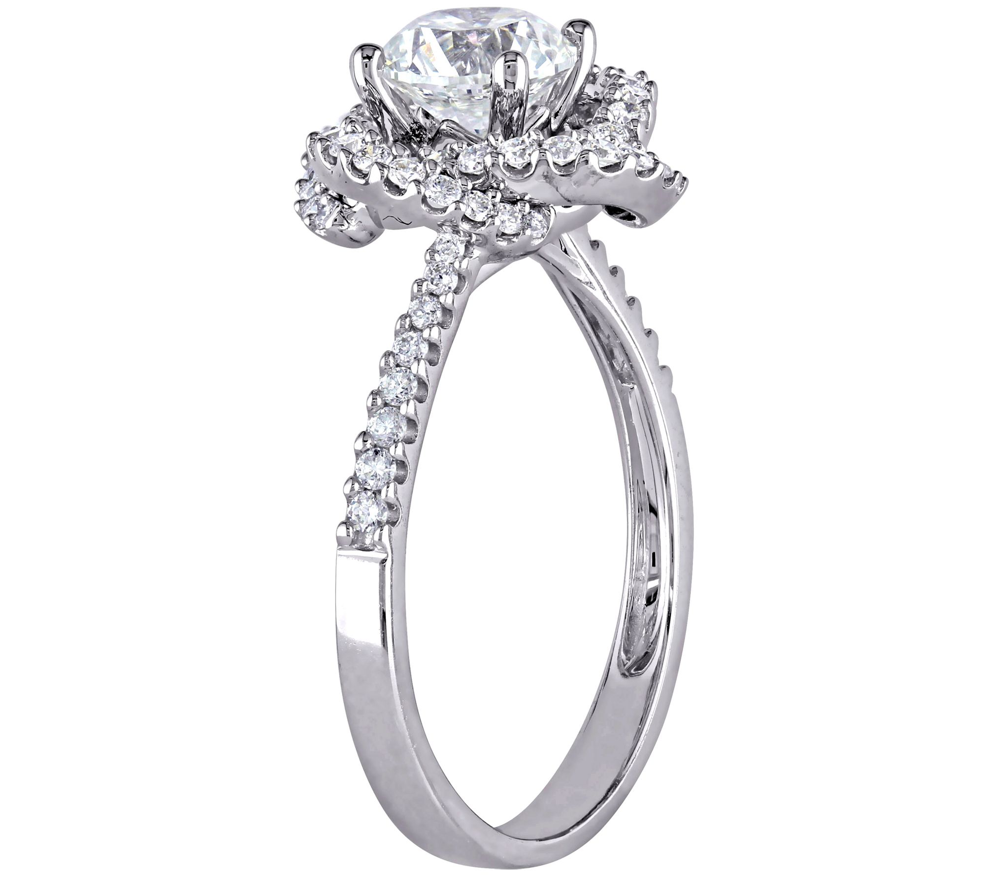 Affinity 1.45 cttw Floral Diamond Engagement Ring, 18K - QVC.com