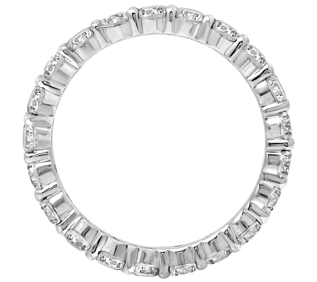 Diamonique 2.20cttw Round Eternity Band Ring, Sterling - QVC.com