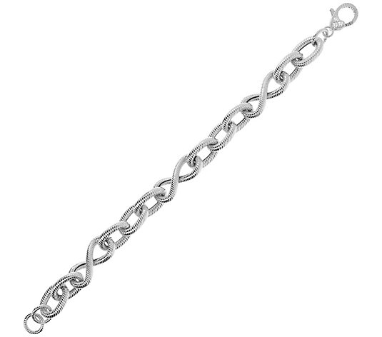 JUDITH Classic Sterling Textured Infinity Linkacelet, 17.0g