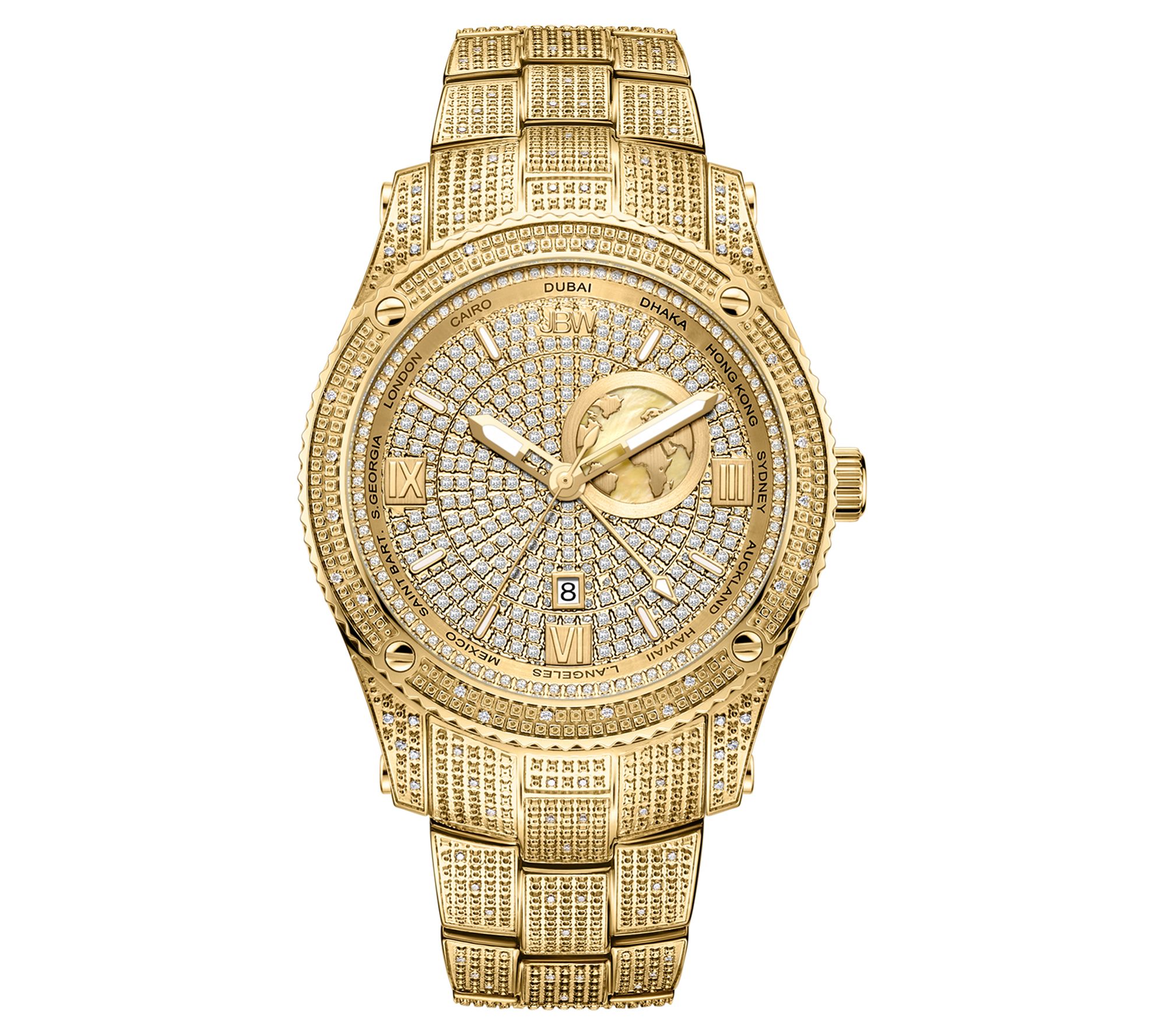 JBW Men's Jet Setter 1.00 cttw Diamond 18K GoldPlated Watch ...