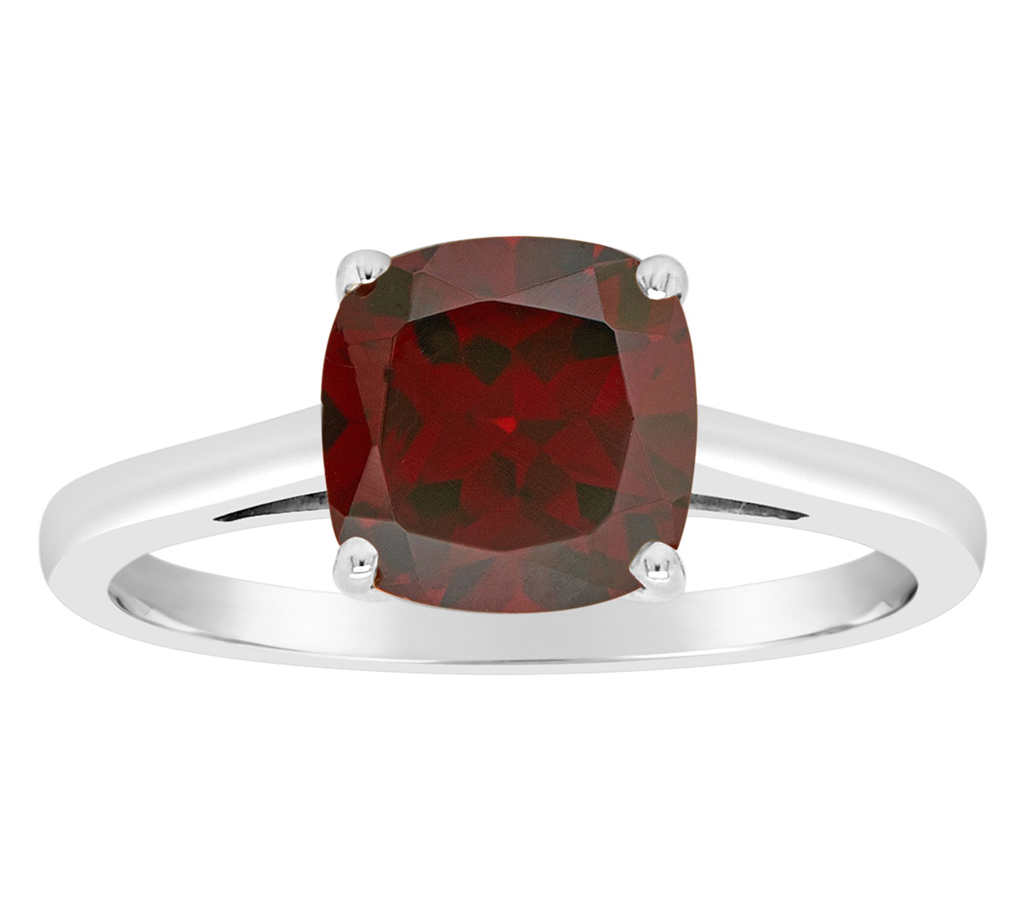 Sterling Silver Cushion-Cut Gemstone Ring